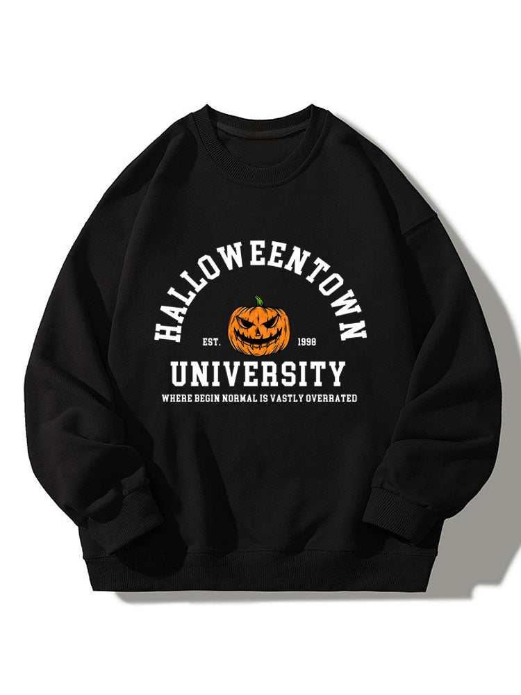 Sweat-shirt décontracté à imprimé citrouille Halloweentown