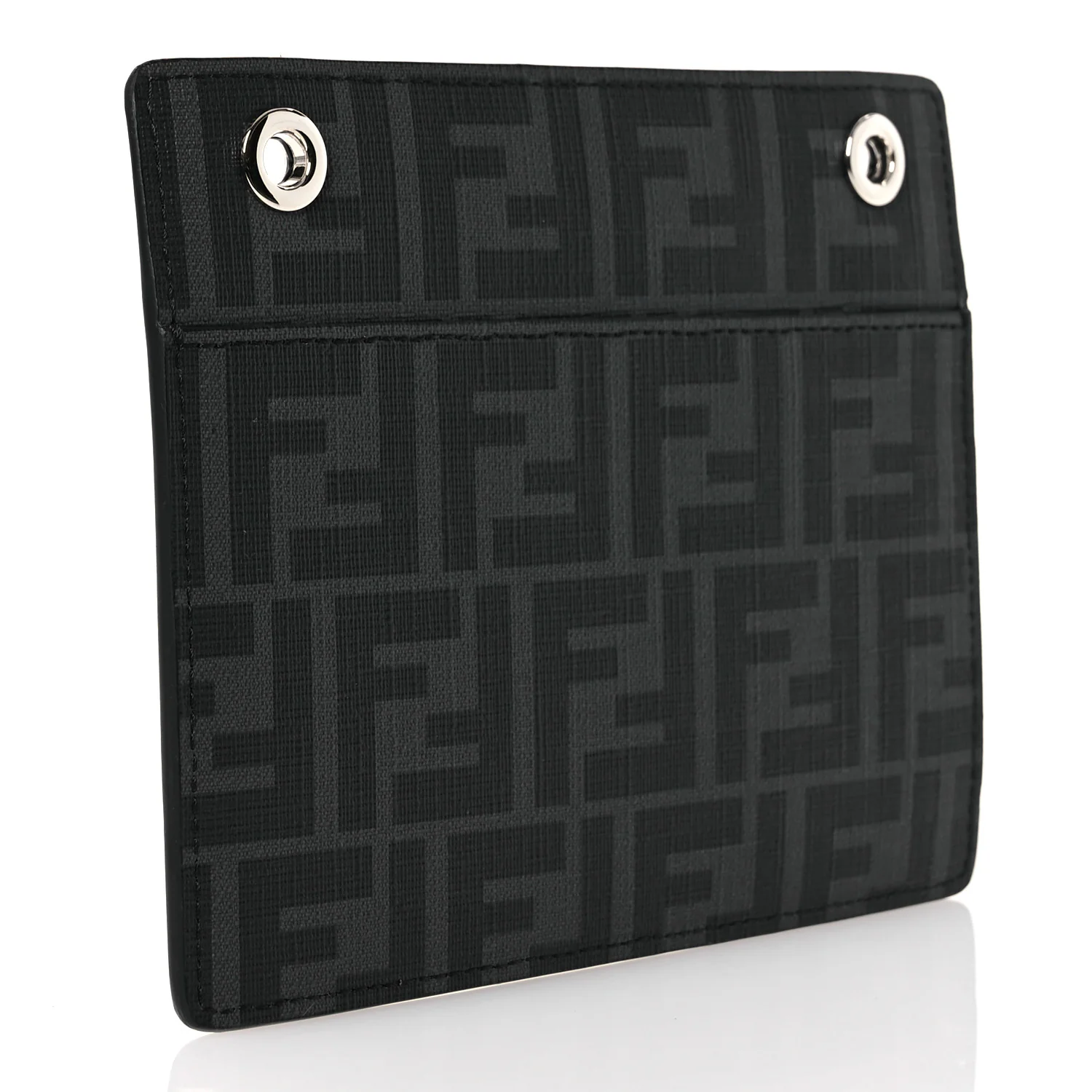 Glazed Fabric Vitello Liberty FF 1974 Logo Pocket Peekaboo Black