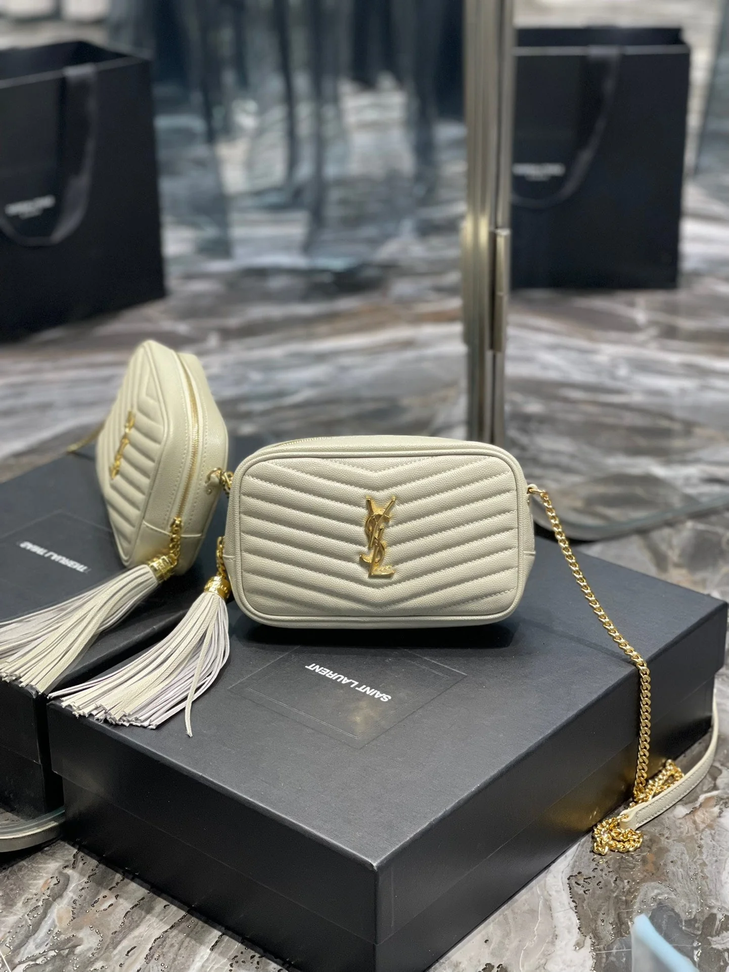 Ysl Loulou Mini Camera Bag 18cm White