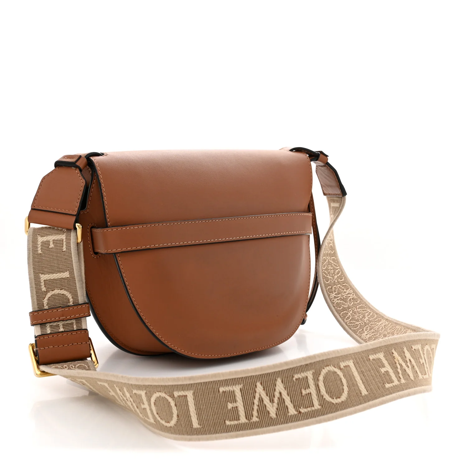 Calfskin Jacquard Small Gate Dual Bag Tan