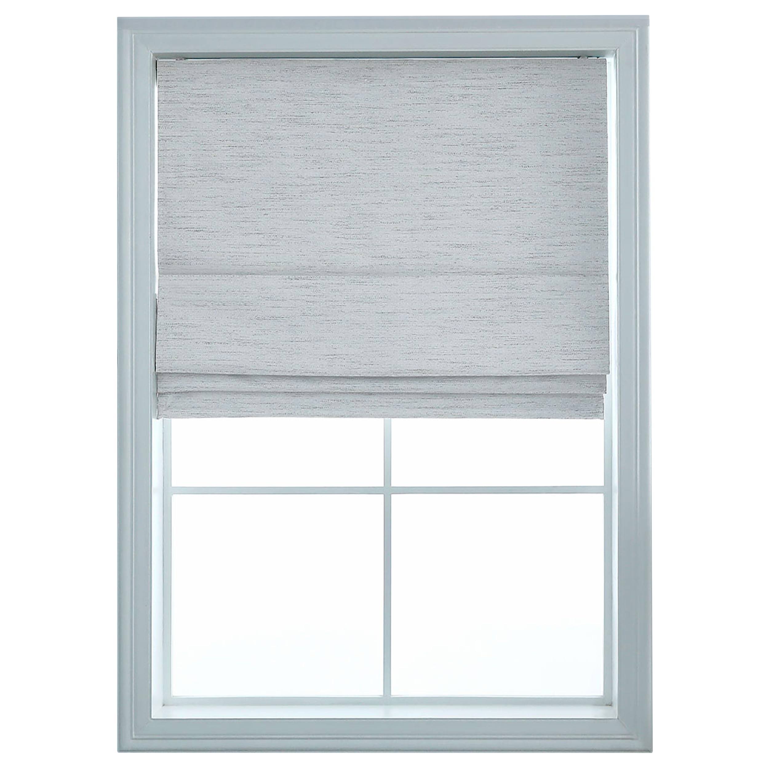 Belmar Washable Cordless 100% Blackout Woven Fabric Roman Shades for Windows Pull-Down Blind for Home, Bedroom, Living Room, Kitchen, Two Tone Color