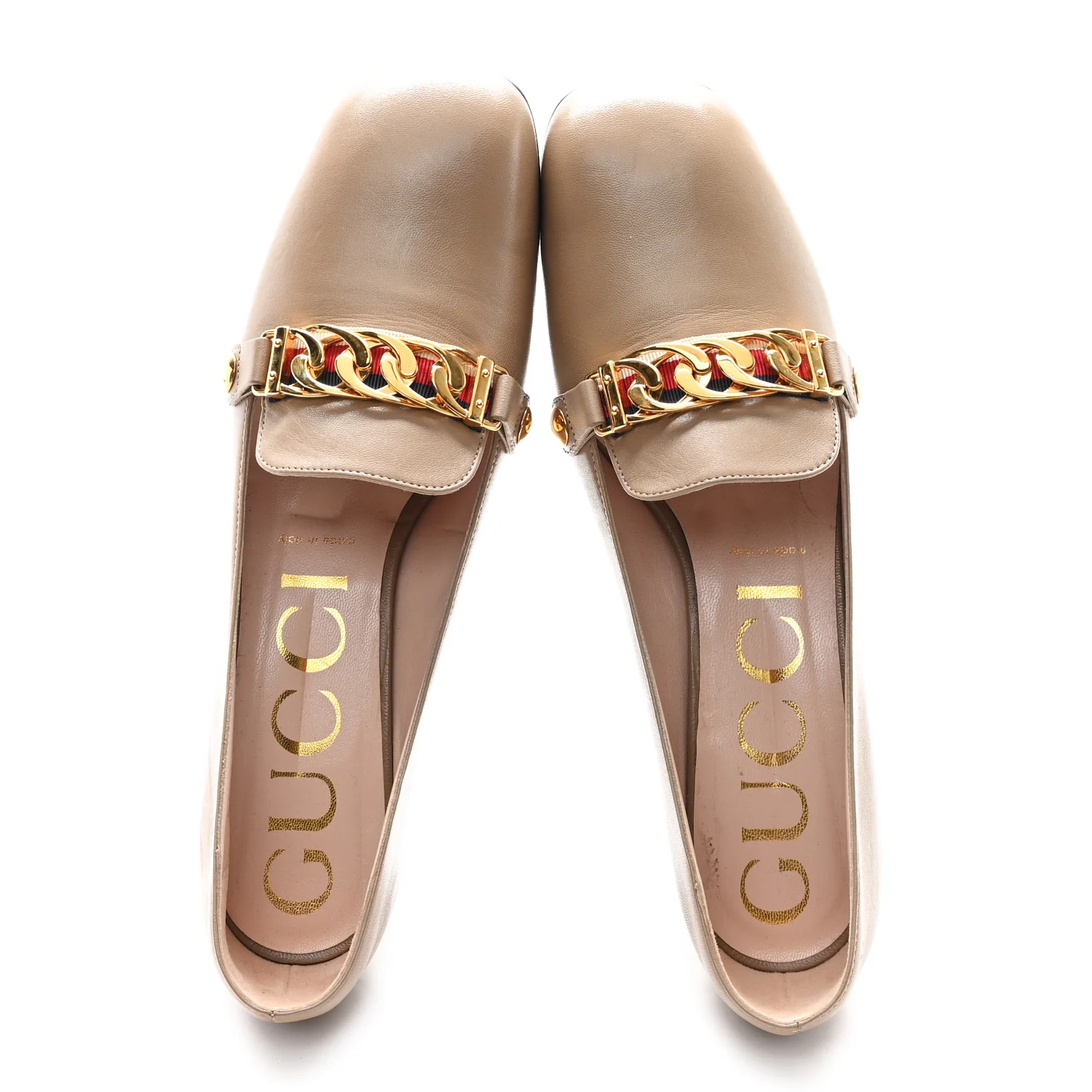 Malaga Kid Sylvie Web Chain Mid Heel Loafers 39.5 Mud