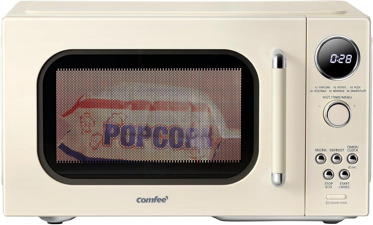 COMFEE' Countertop Microwave Oven 0.7 Cu.Ft, 700W, White, 11 Power Levels