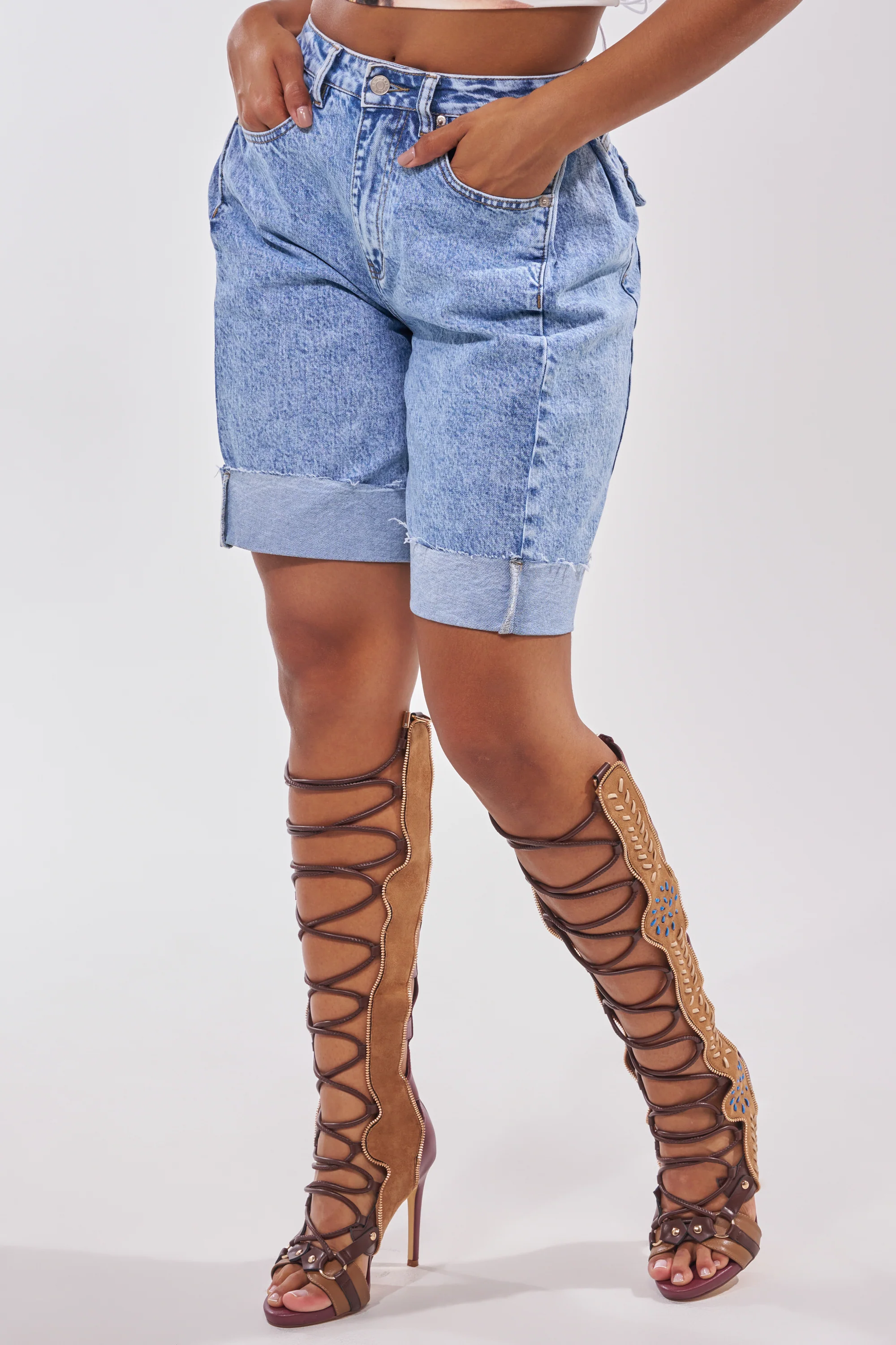 GONE BAD DENIM BERMUDA SHORT - Akira Store