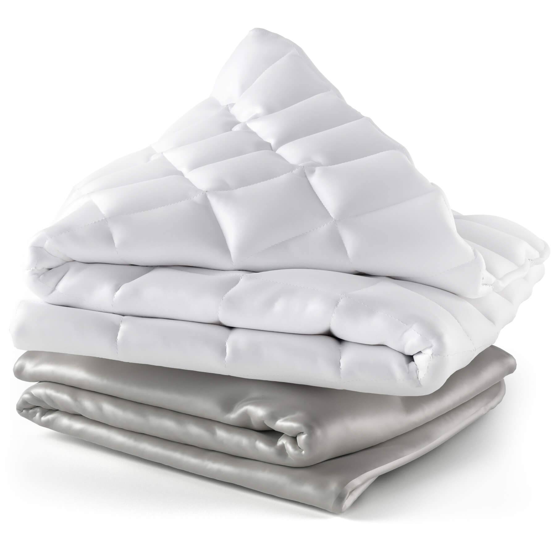 Cosy House Collection Adult Weighted Blanket & Removable Cover - 48 inch x 72 inch, 15 lbs Heavy Blanket with Premium Glass Beads, Grey, Size: 48 x 72