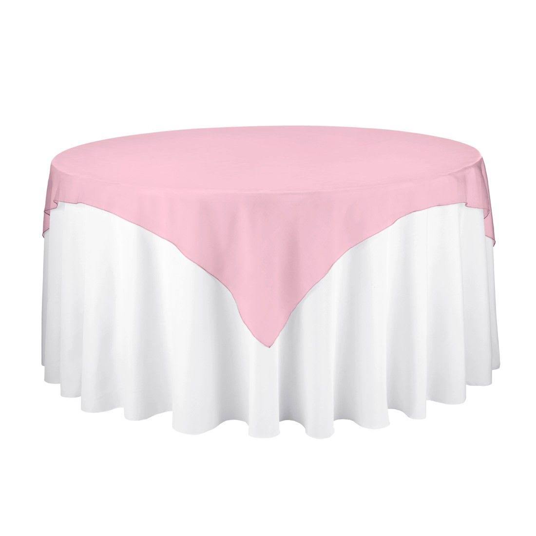Linentablecloth 72-Inch Square Organza Overlay Fuchsia