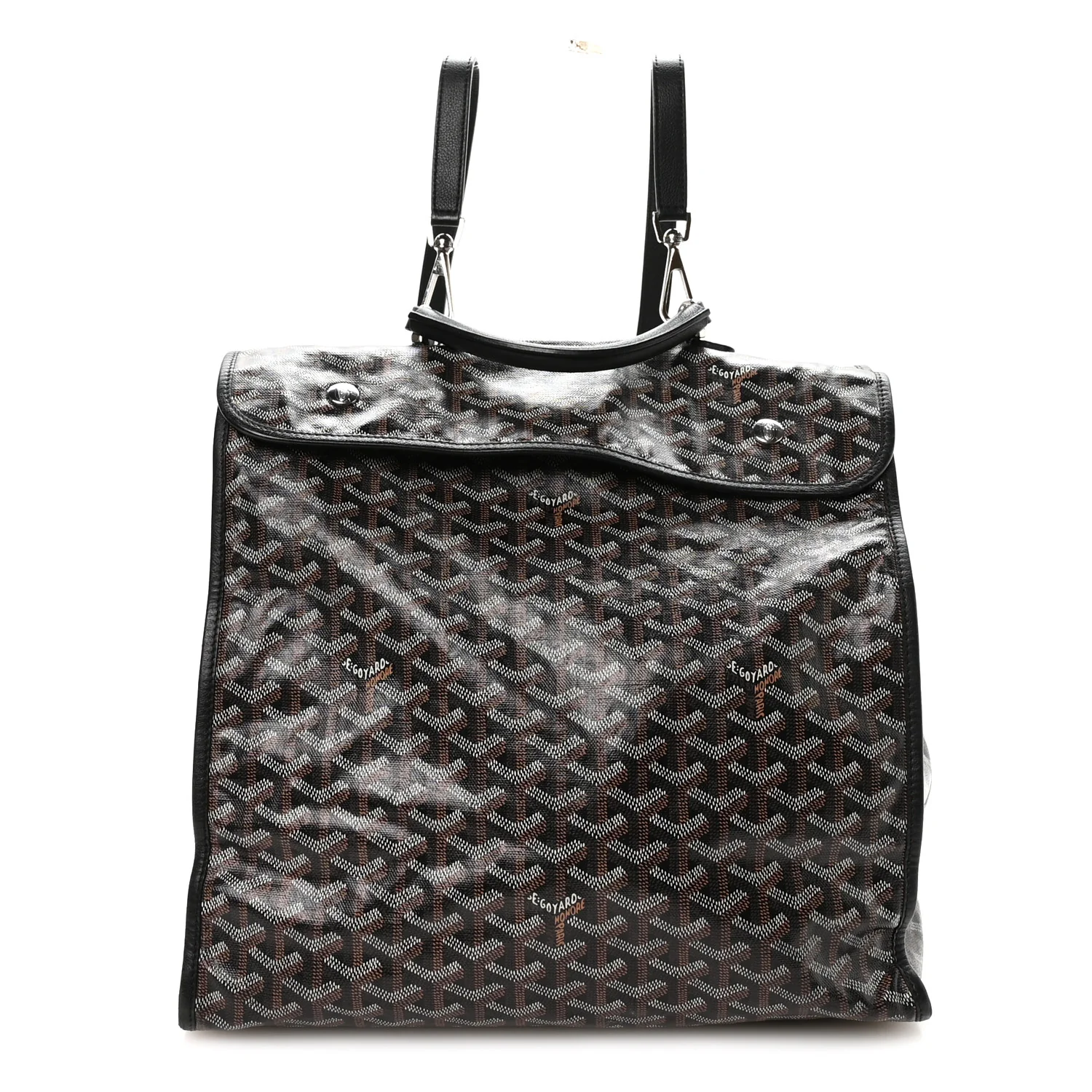 Goyardine Saint Leger Soft Briefcase Backpack Black