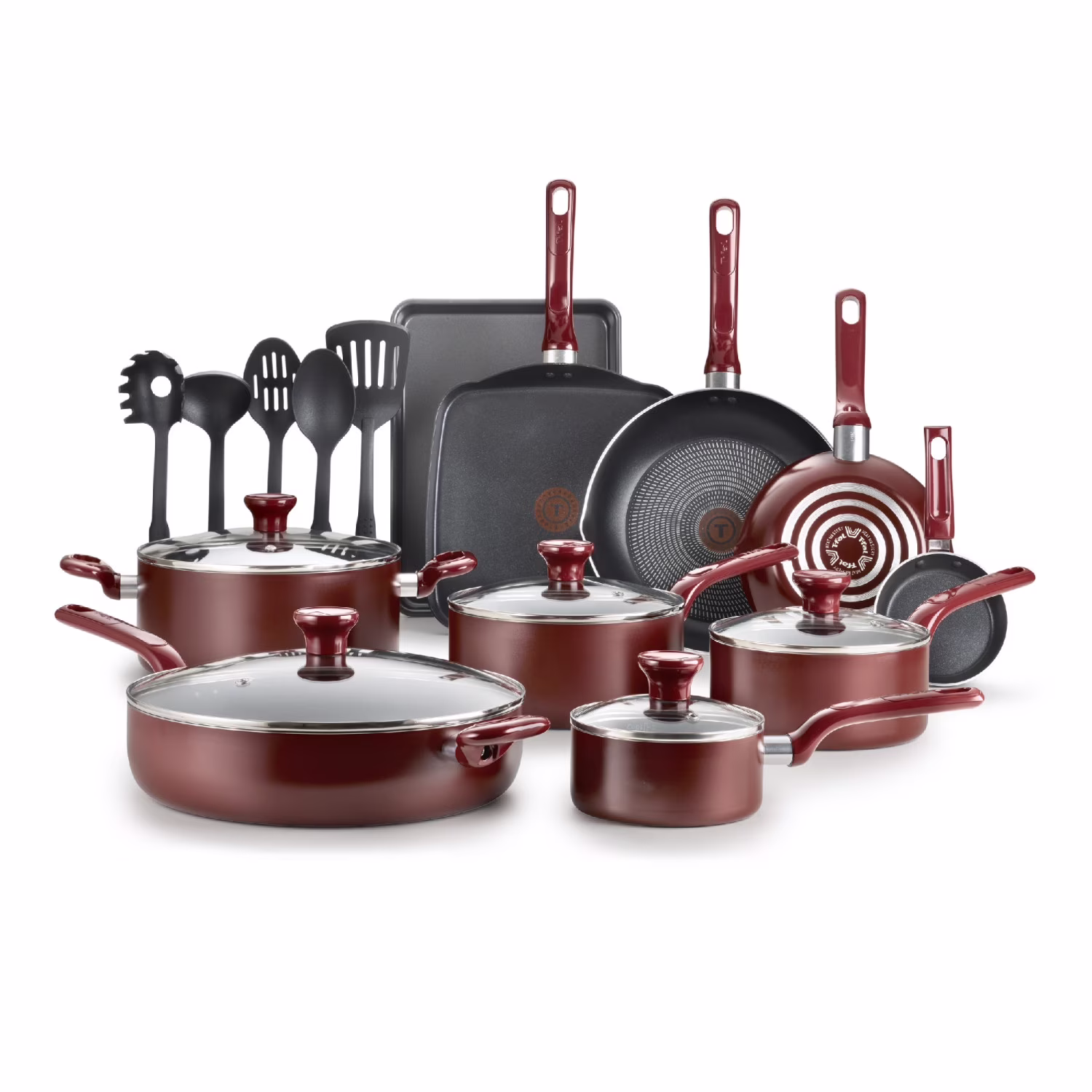 Easy Care, 20 Piece Non-Stick Pots and Pans Cookware Set, Grey(Gray) - Image 3