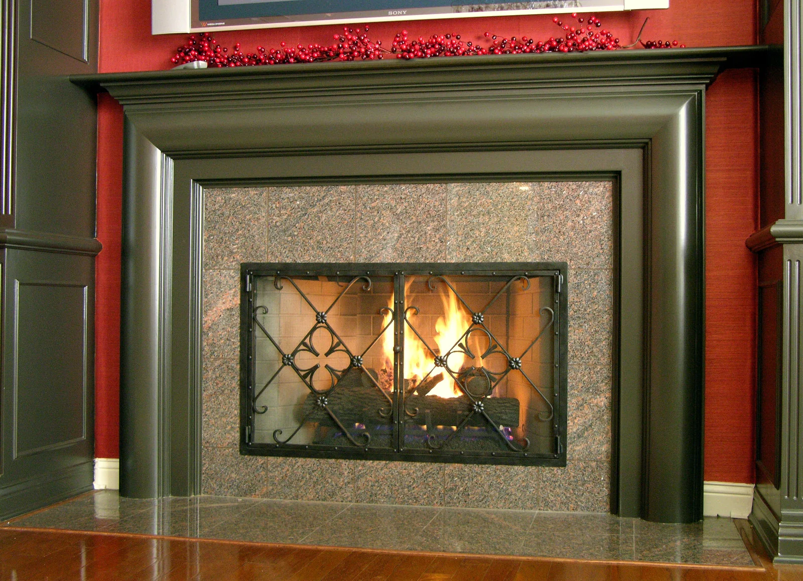 Tudor Rose Fireplace Screen Door - TA Screen Specialist, Inc.