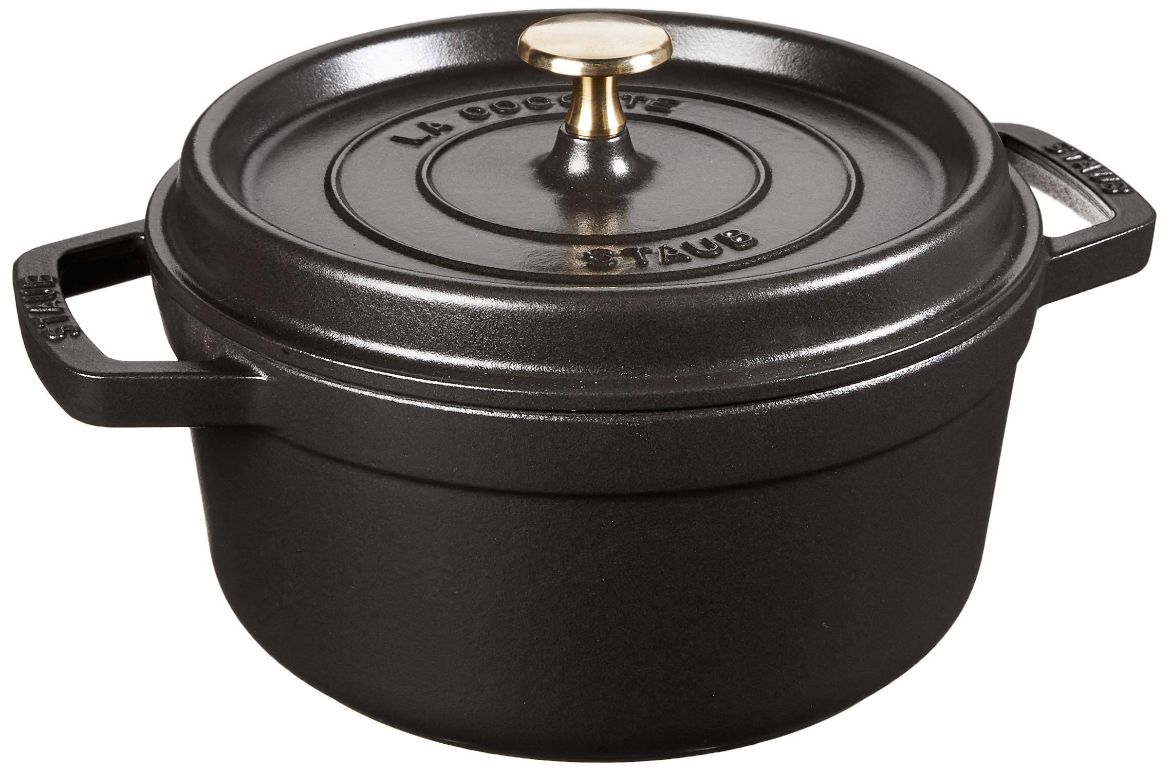 Staub 2.75-Quart Cast Iron Round Cocotte - Matte Black