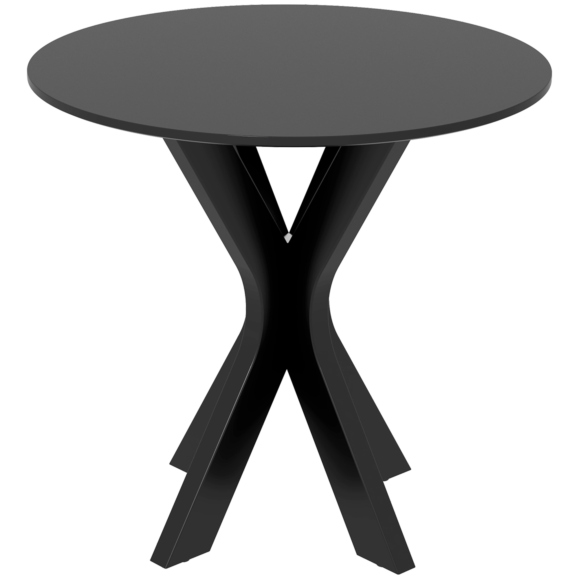 HOMCOM Ronde Eettafel Keukentafel, Modern Ontwerp, 78 cm x 78 cm x 75 cm, Zwart