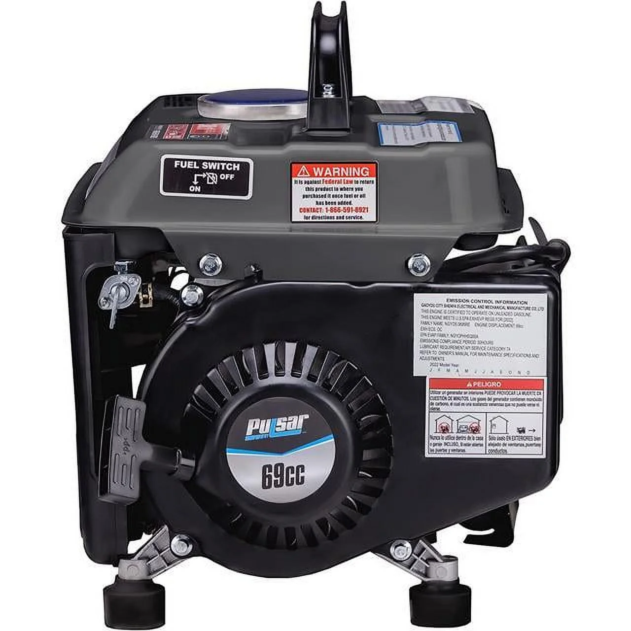 G1200SG Portable Gas-Powered Generator with Carrying Handle, 1200W, Black/Gray - Image 6