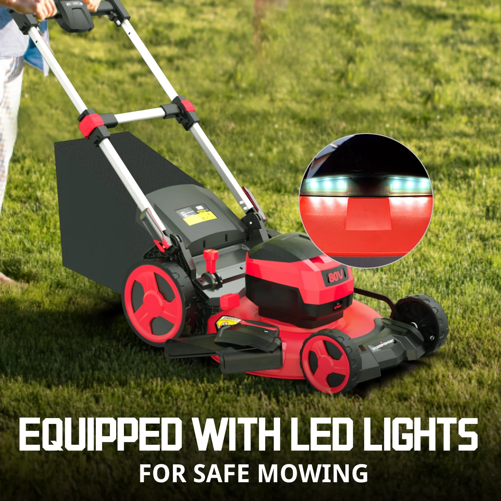80V 22-inch Self-Propelled Cordless Lawn Mower with 6.0Ah Battery and Charger - Image 9