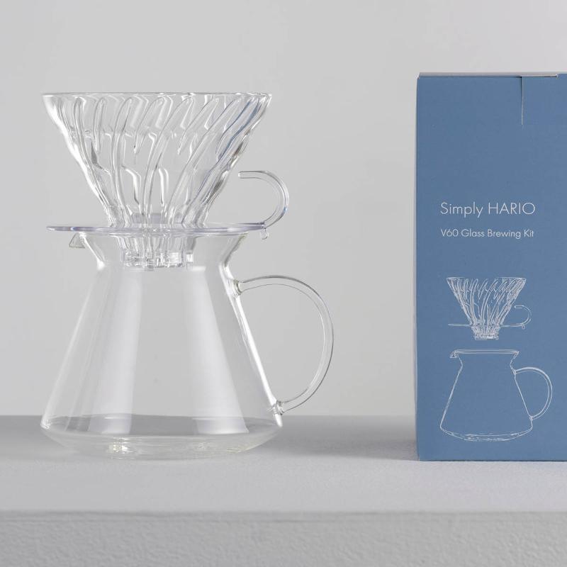 V60 kaffebrygger i glass str.02 4 deler