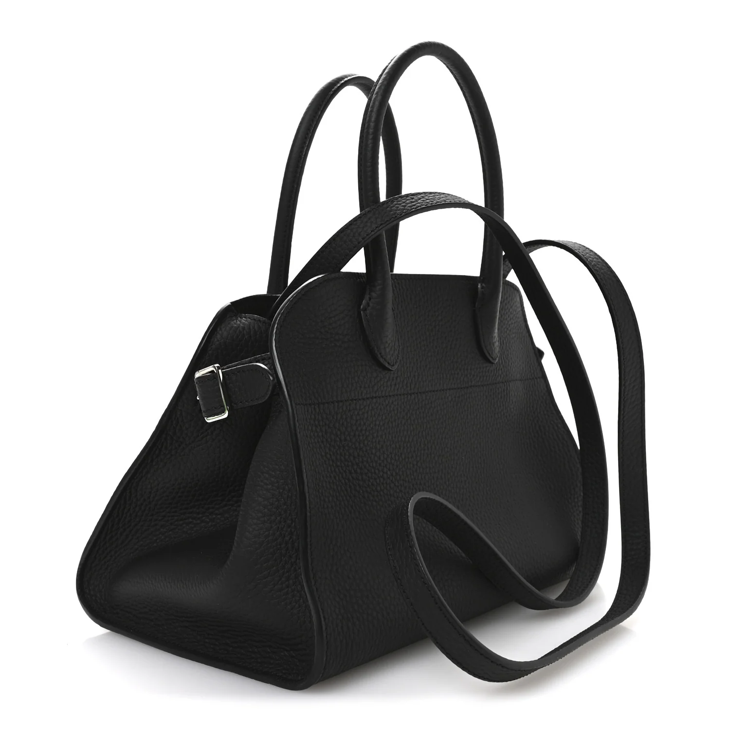 Grained Calfskin Soft Margaux 10 Bag Black