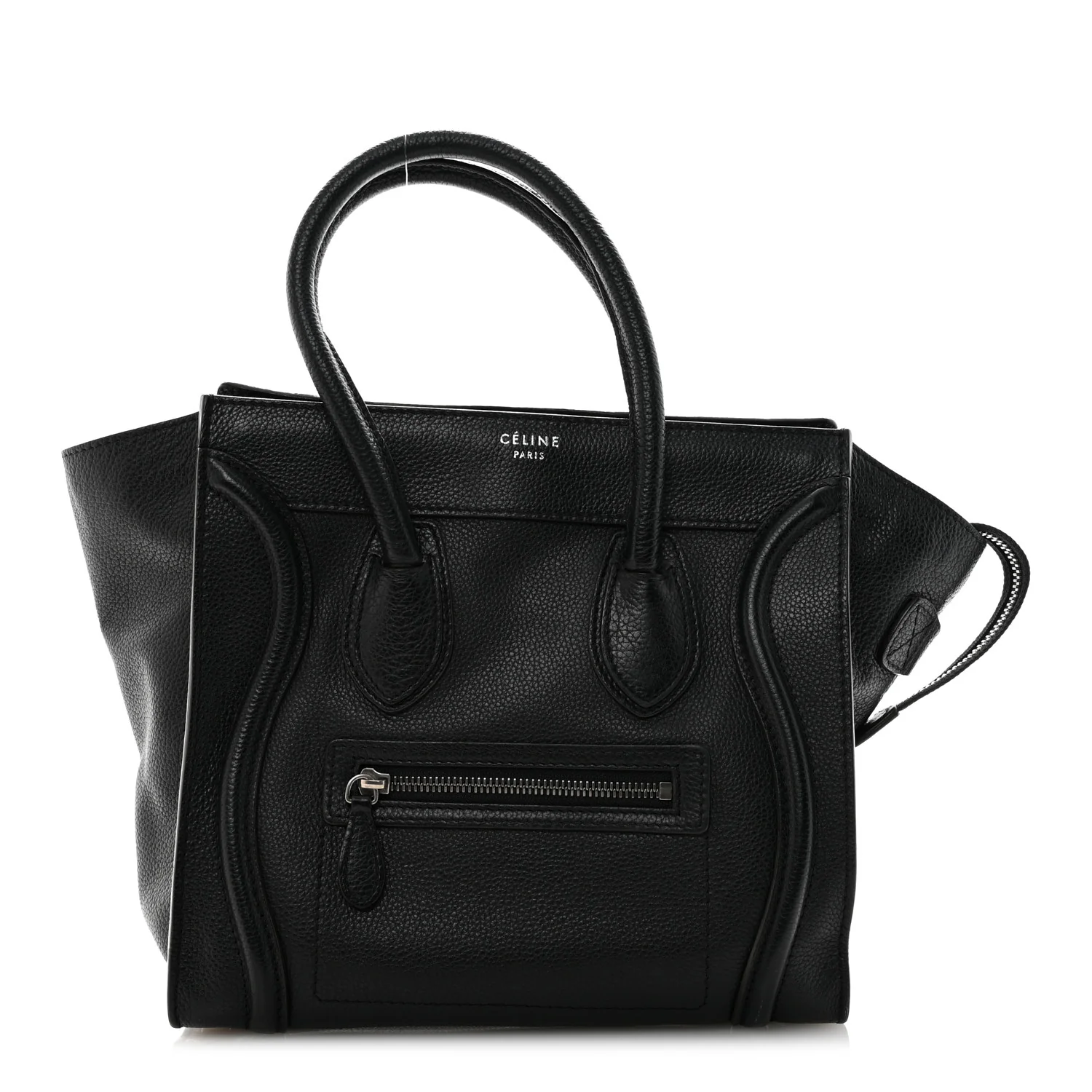 Drummed Calfskin Micro Luggage Black