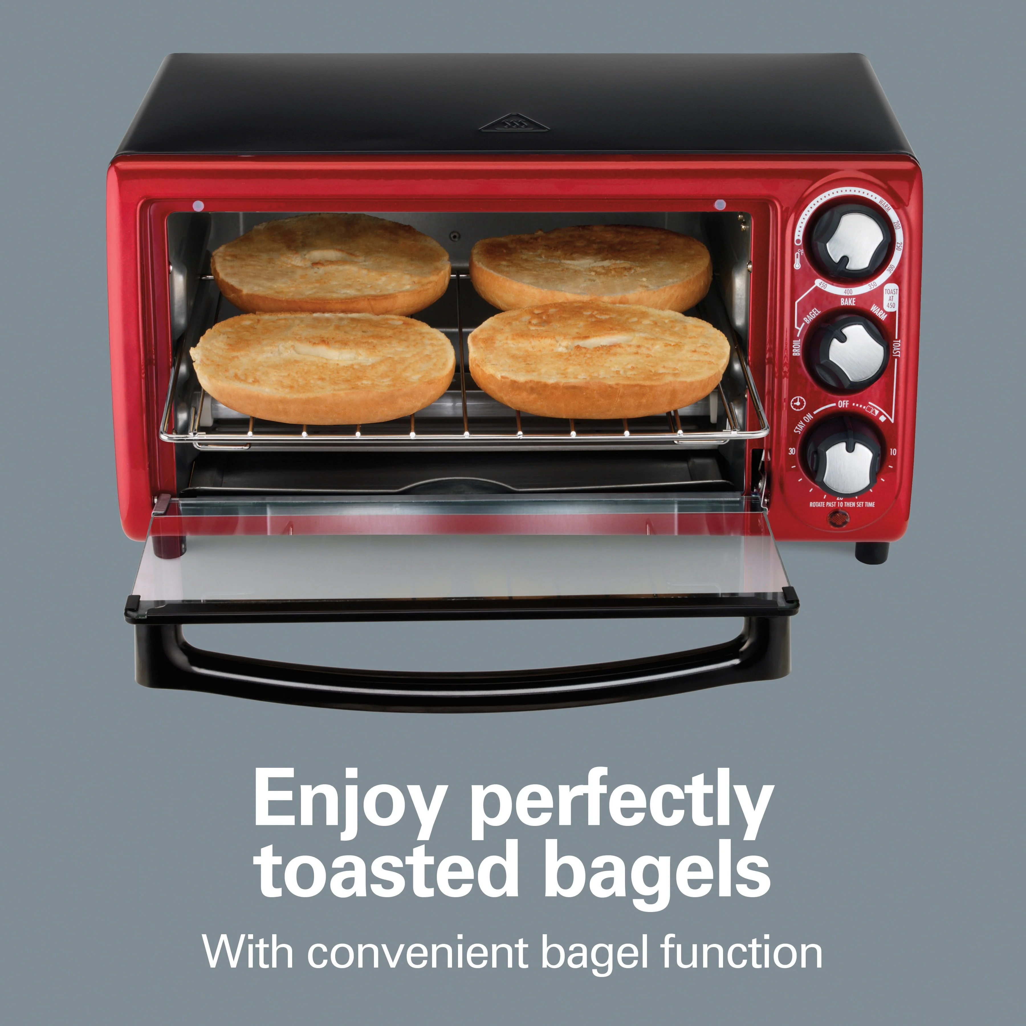 Hamilton Beach Toaster Oven, Red with Gray Accents, 31146 Image 3