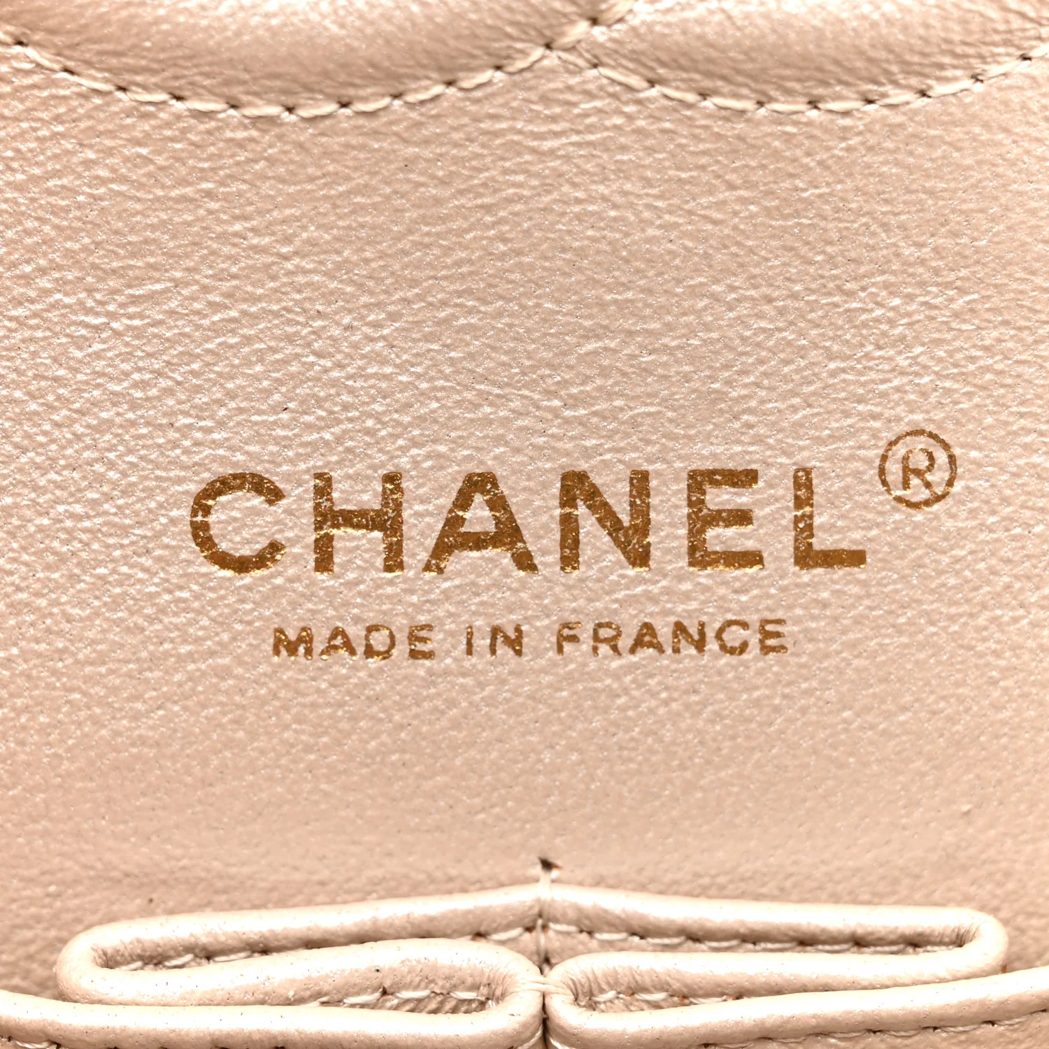 Pearly Caviar Quilted Medium Double Flap Light Beige