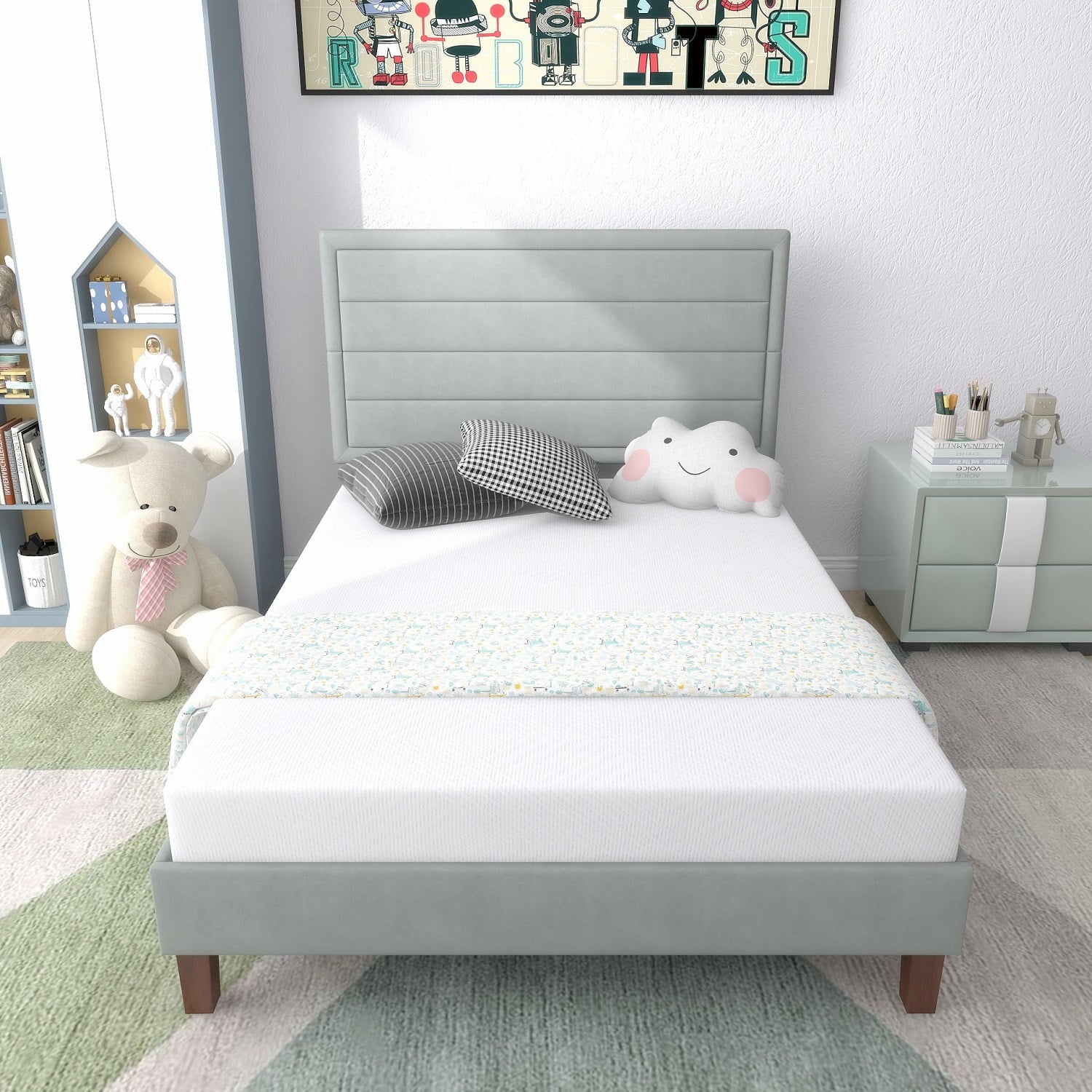 6 inch Twin Mattress Medium Firm Memory Foam Mattress Bed in a Box. Made in USA
