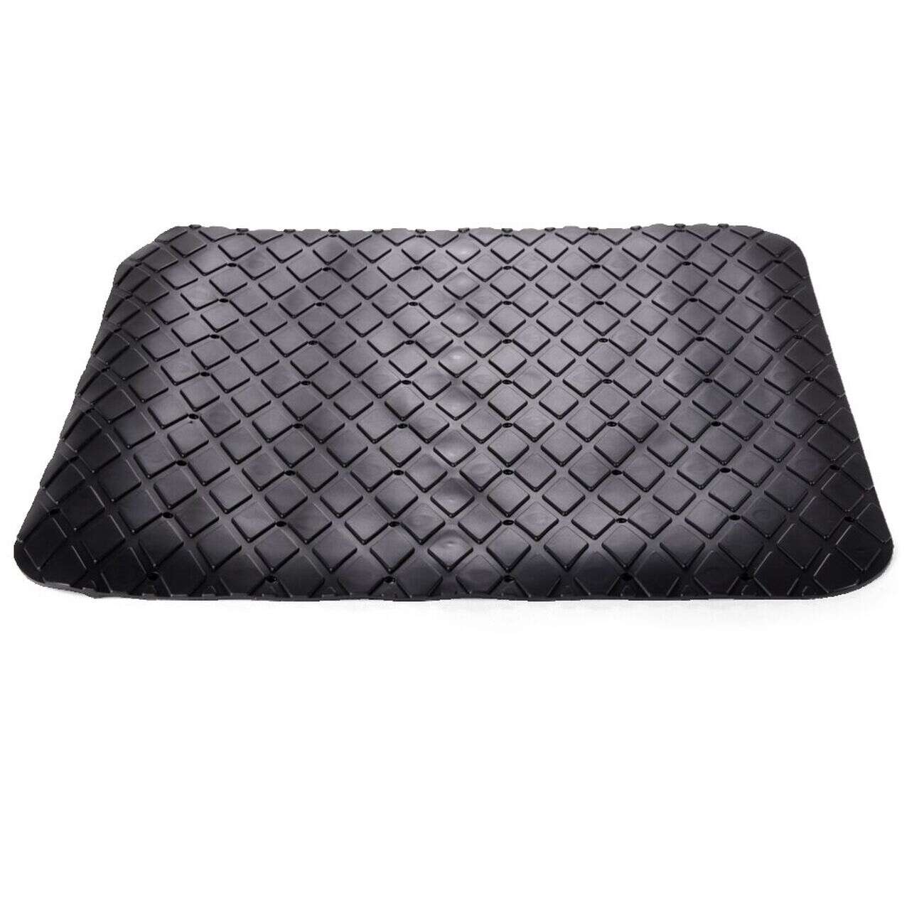 Fond de douche aspect capitonné PVC noir 49,5x50,5cm