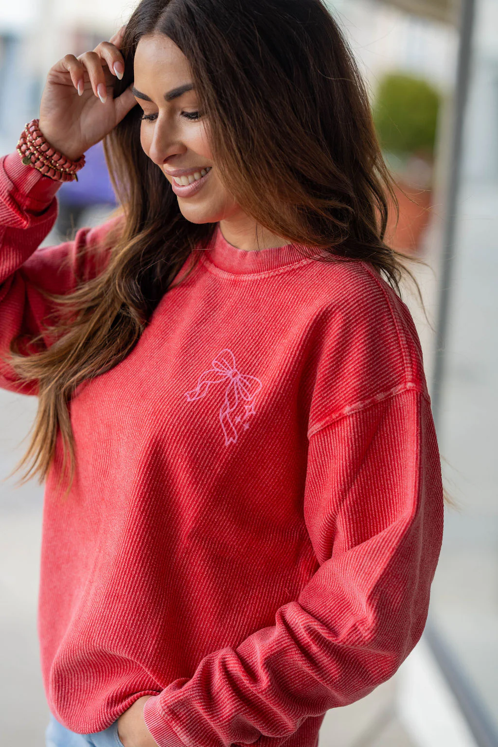 Sweet Things Take Time Ribbed Crewneck