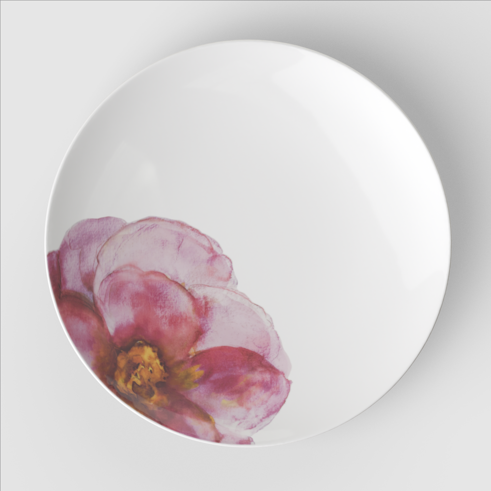 Rose Garden Dinner plate - Pink, 11.3'' x 11.3'', Premium Porcelain