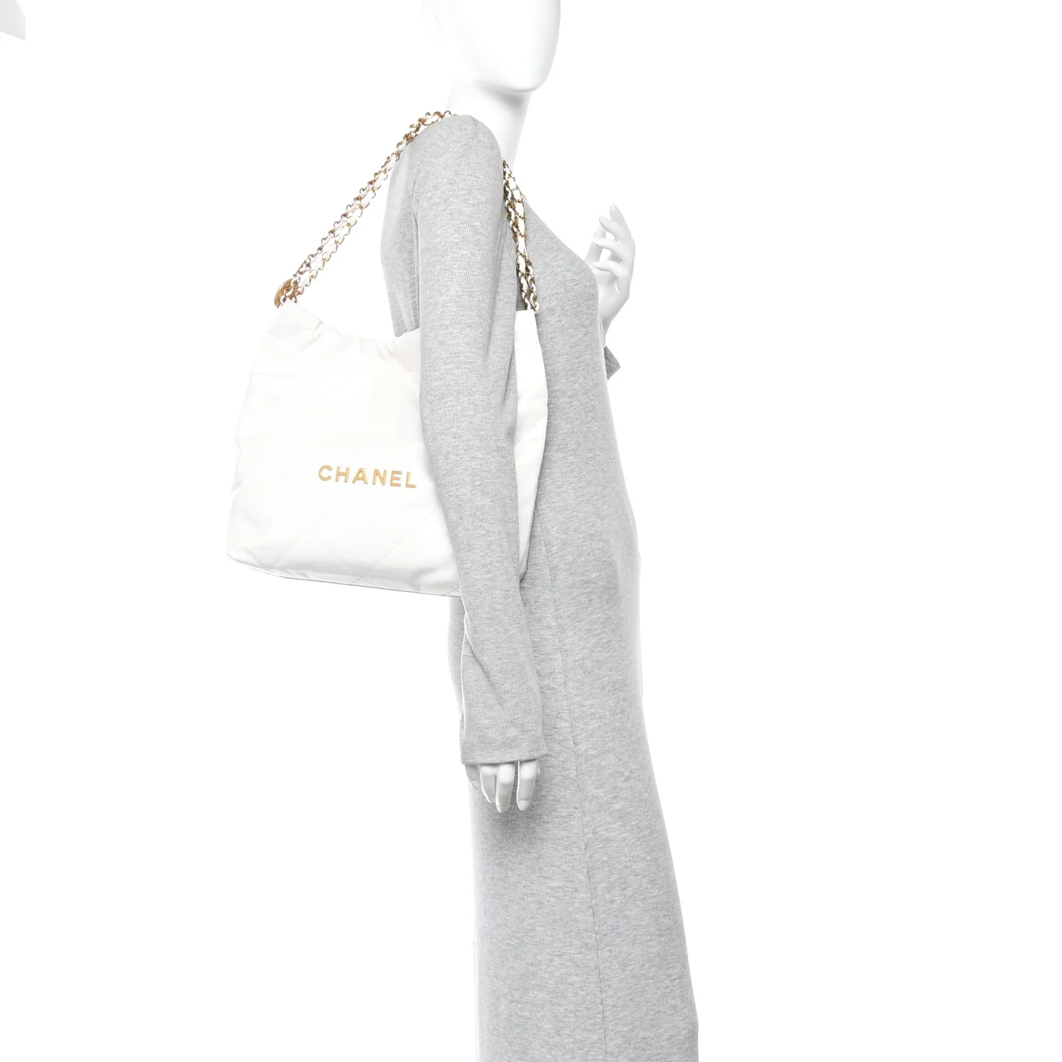 Shiny Calfskin Quilted Small Chanel  White