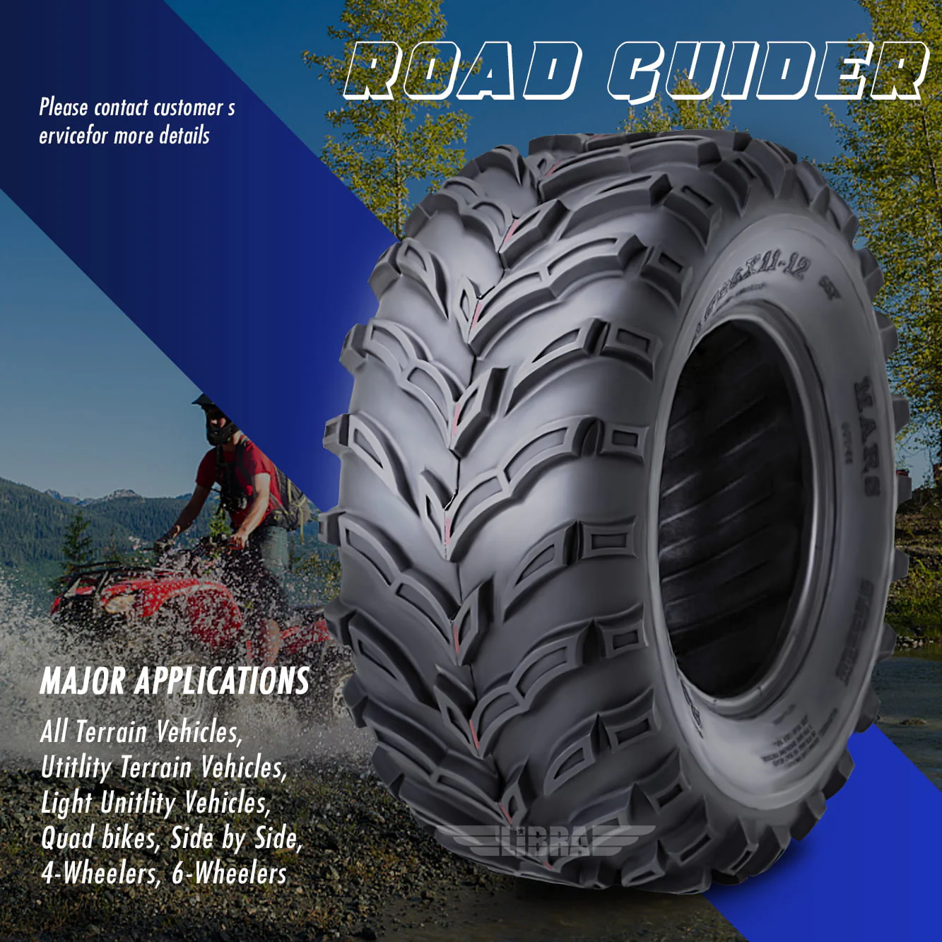 Roadguider ATV/UTV Tires 25x10 - 12 6PR 10273, Set 2