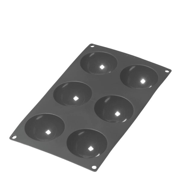 Silikonform halvkule 6 hull svart