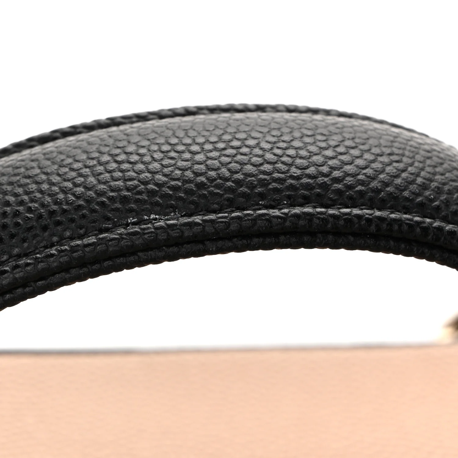 Caviar Quilted Large CC Filigree Vanity Case Beige Black