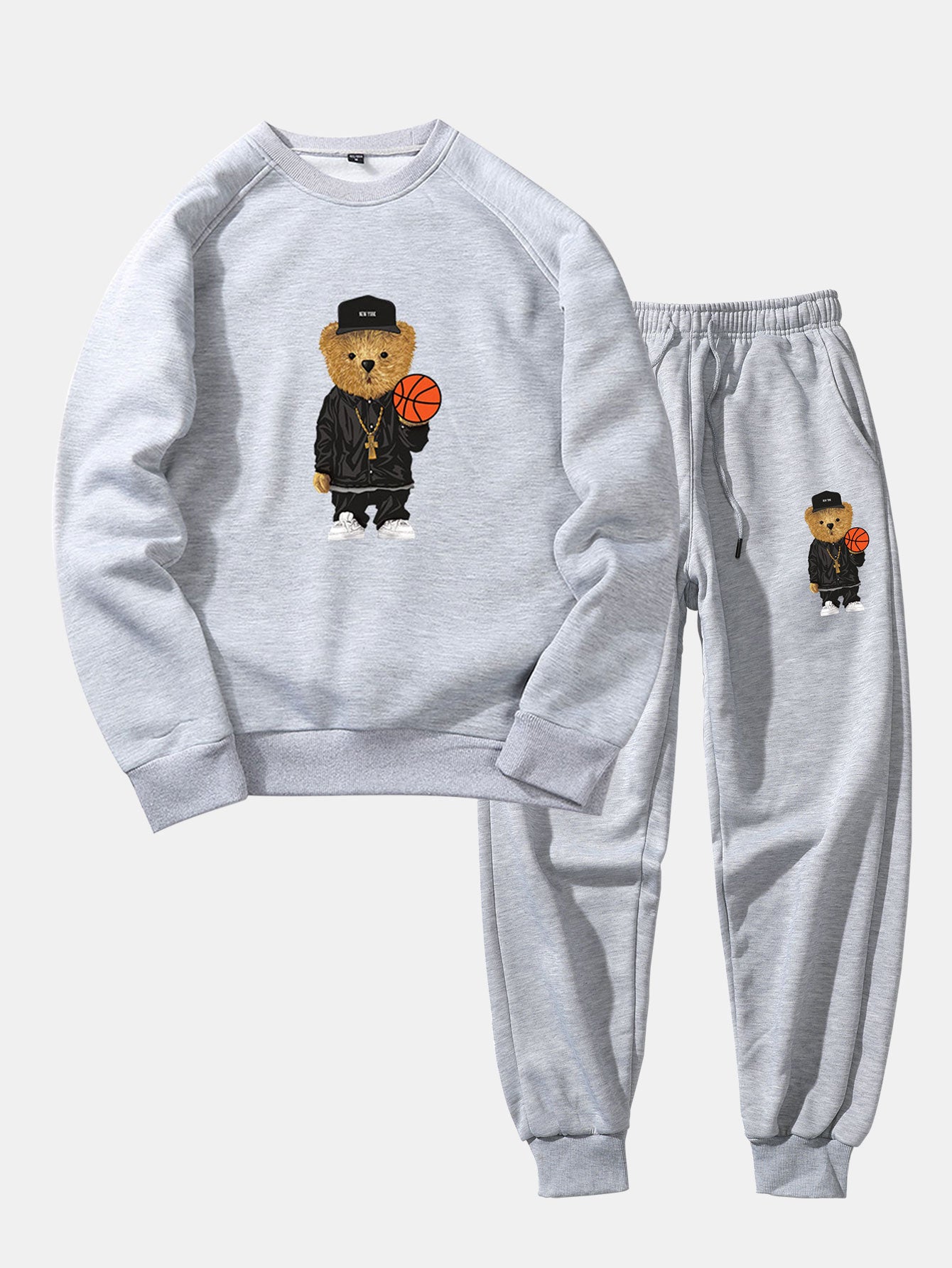 Sweat-shirt et pantalon de jogging imprimé ours basketteur
