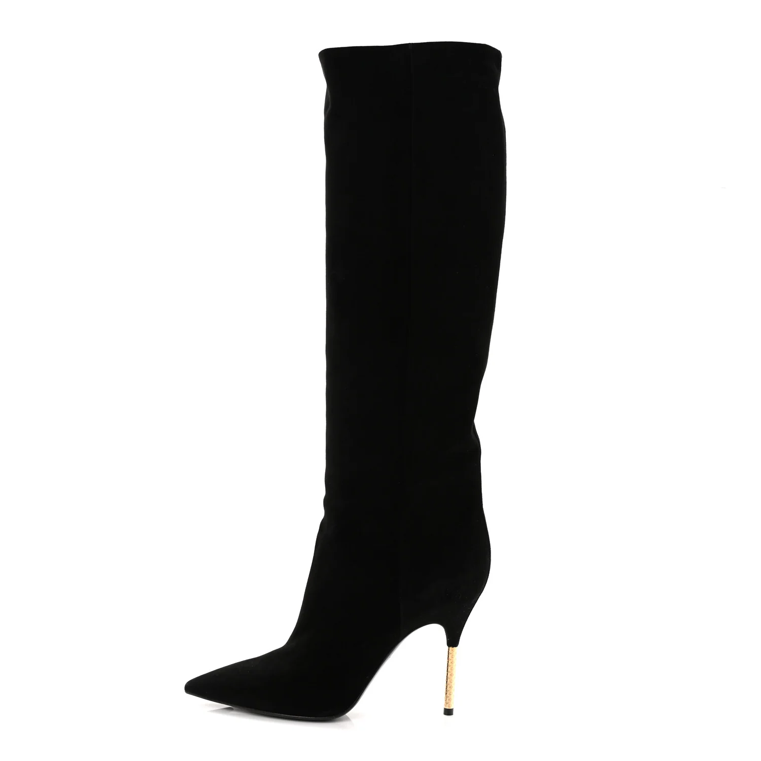 Suede High Boots 41 Black