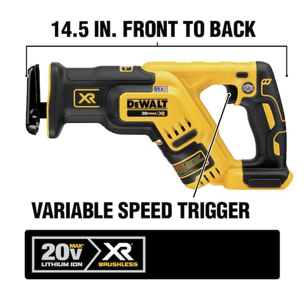 20V MAX XR Cordless Brushless Compact Reciprocating Saw with (1) 20V 3.0Ah Battery and Charger - Image 2