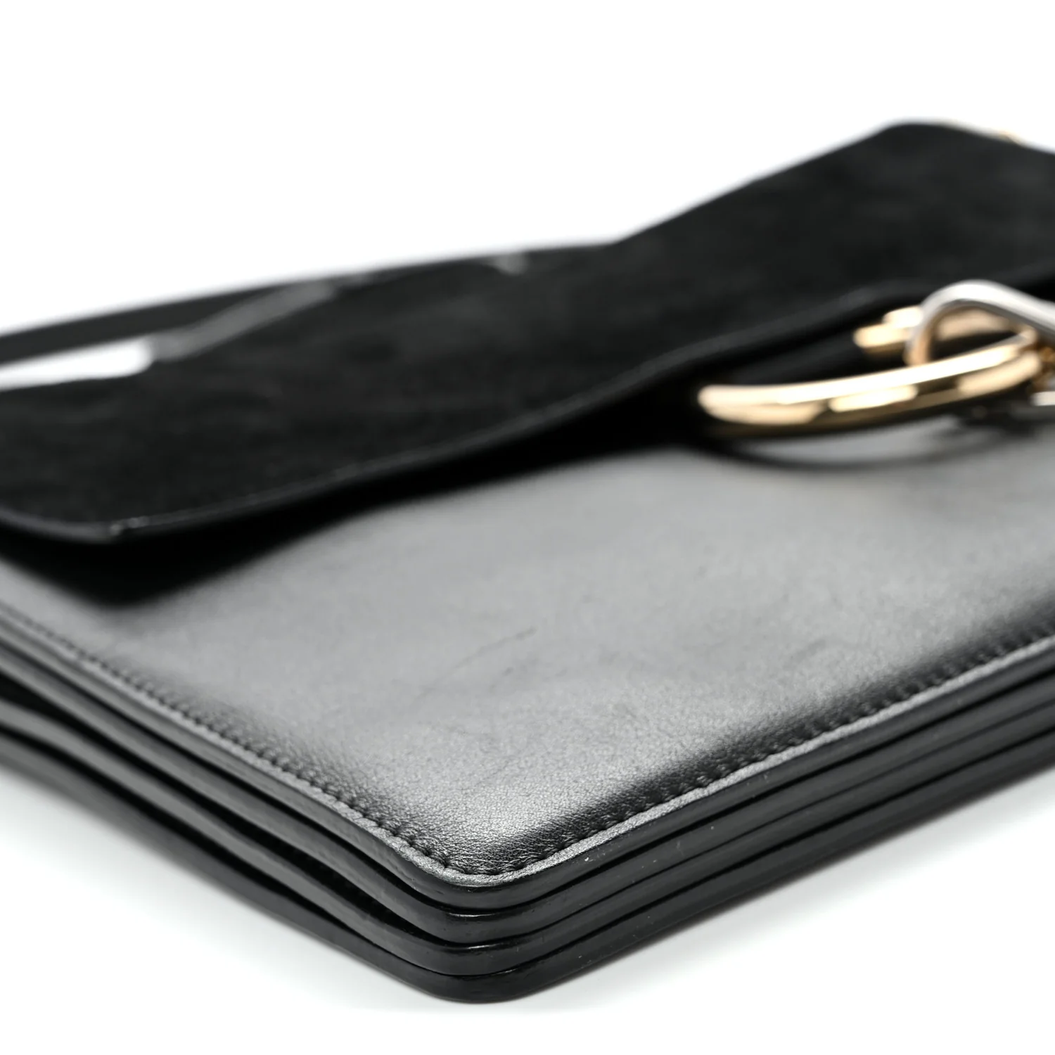 Suede Calfskin Medium Faye Shoulder Bag Black