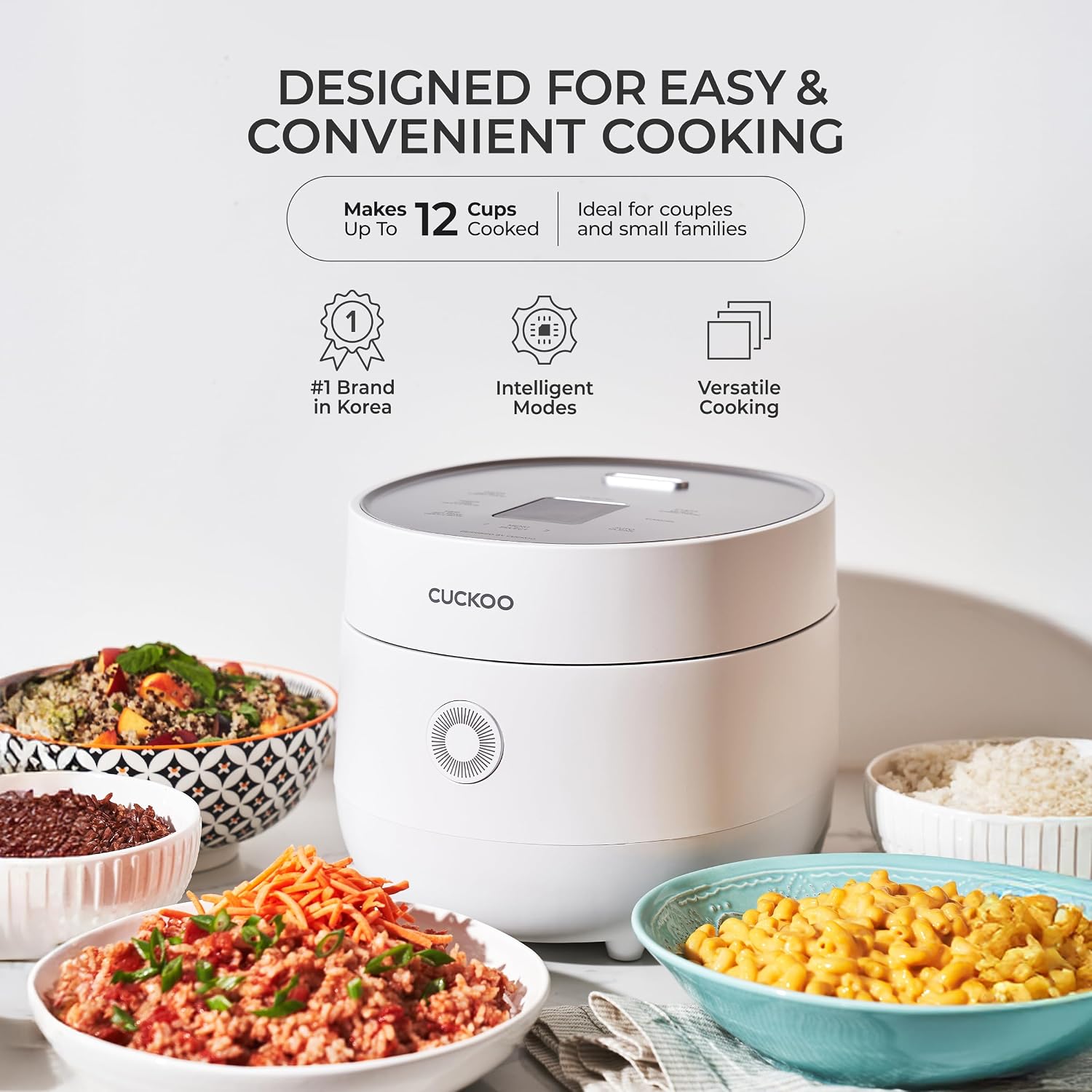 CUCKOO Micom Fuzzy Logic Rice Cooker, 12-Cup Cooked, White, CR-0675FW
