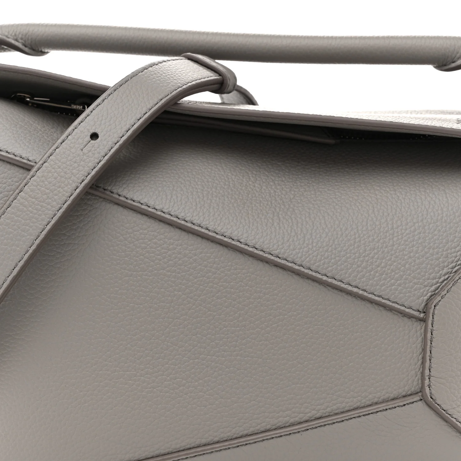 Soft Grained Calfskin Small Puzzle Edge Bag Pearl Grey