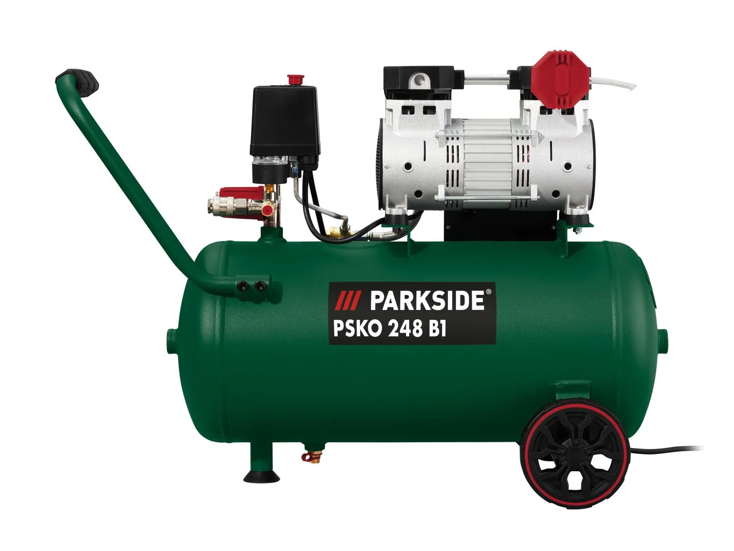 PARKSIDE Compresseur silencieux PSKO 248 B1, 8 bar, 24 L, 1100 W