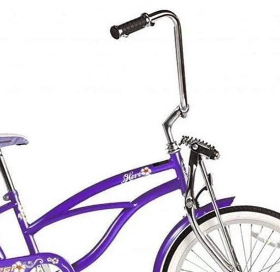 Wonder Wheels 20 In. Beach Cruiser Lowrider Coaster Brake Single Speed Bicycle, Bike with Banana Seat Stainless Steel Spokes One Piece Crank Alloy Rims 36 H - Purple