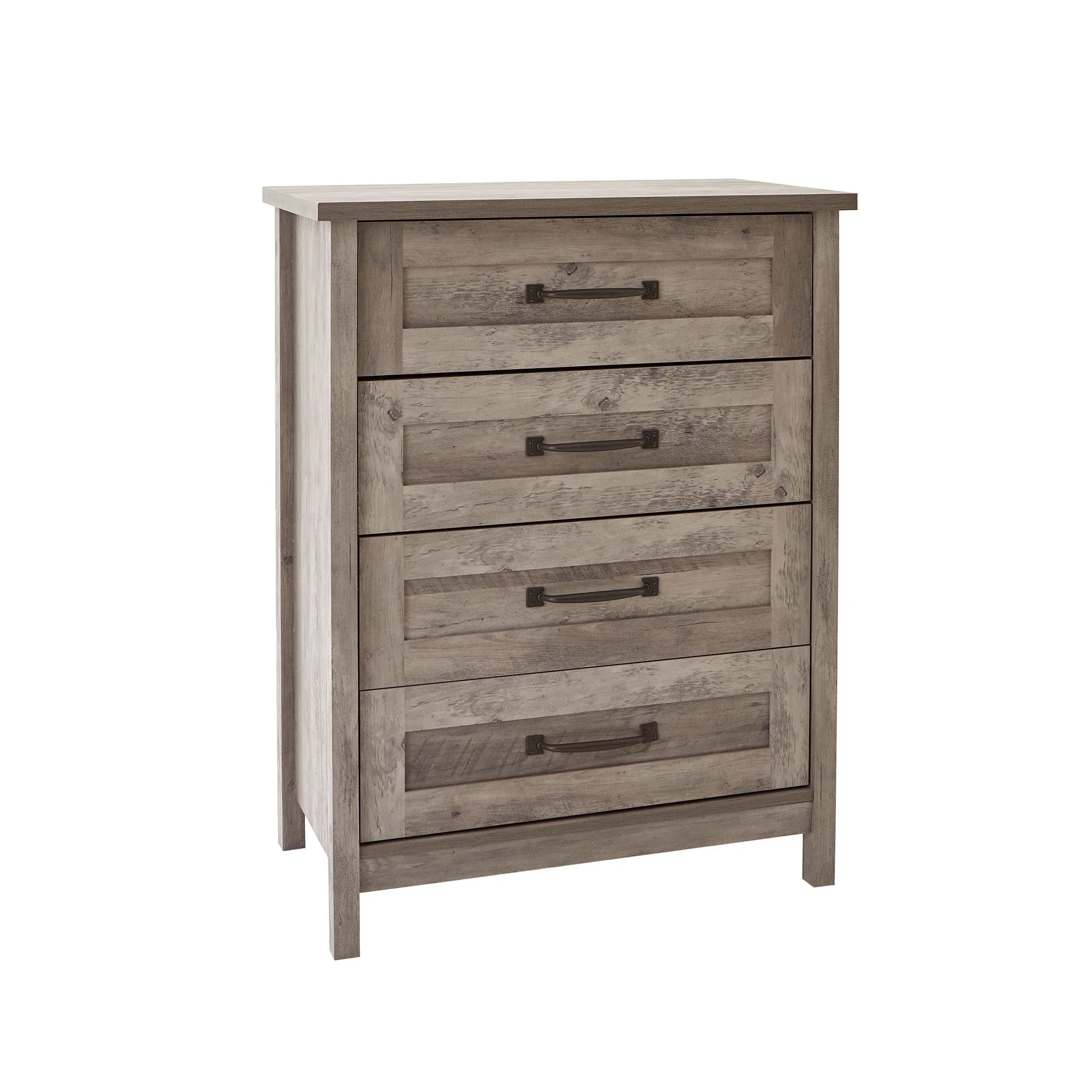 Better Homes & Gardens Modern Farmhouse 4-Drawer Dresser, Rustic White Finish