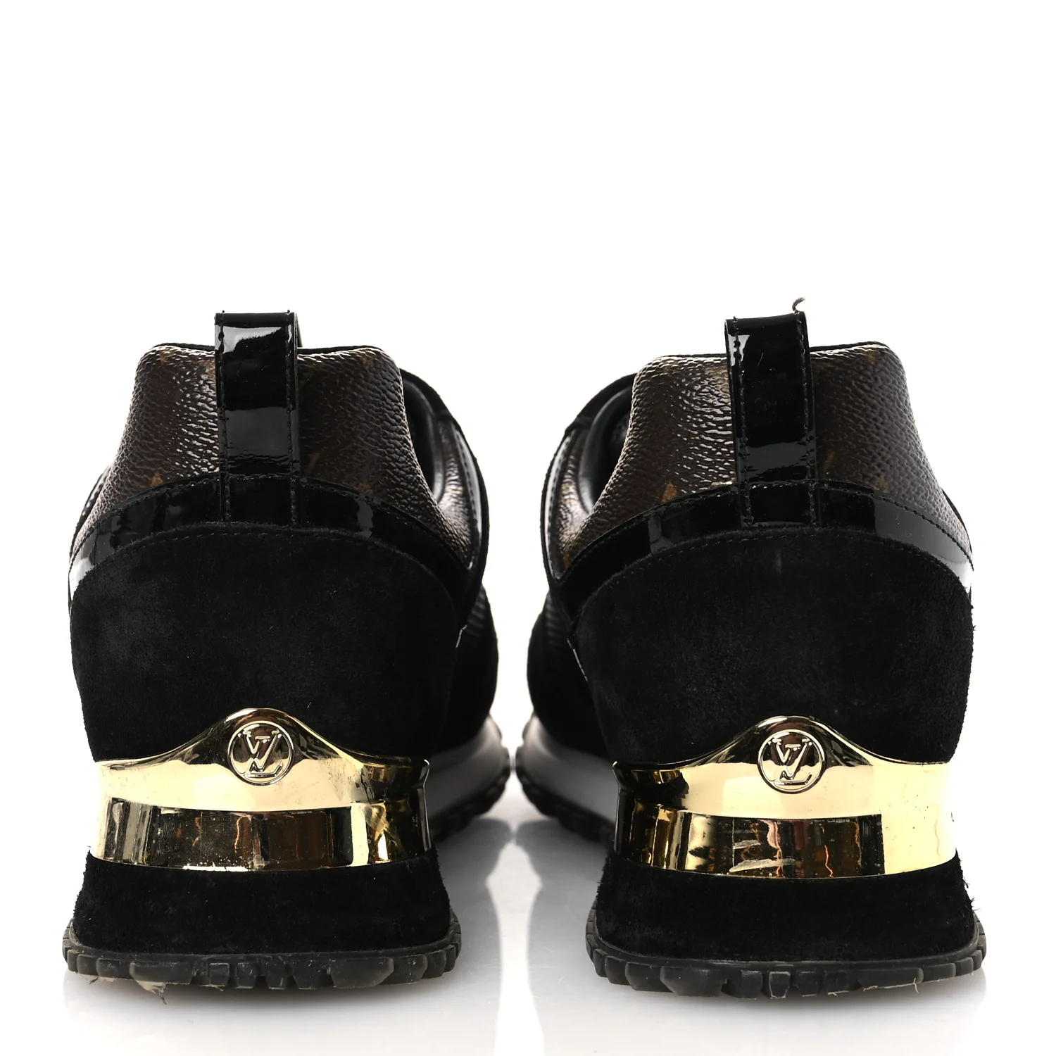 Suede Monogram Run Away Sneakers 36.5 Black