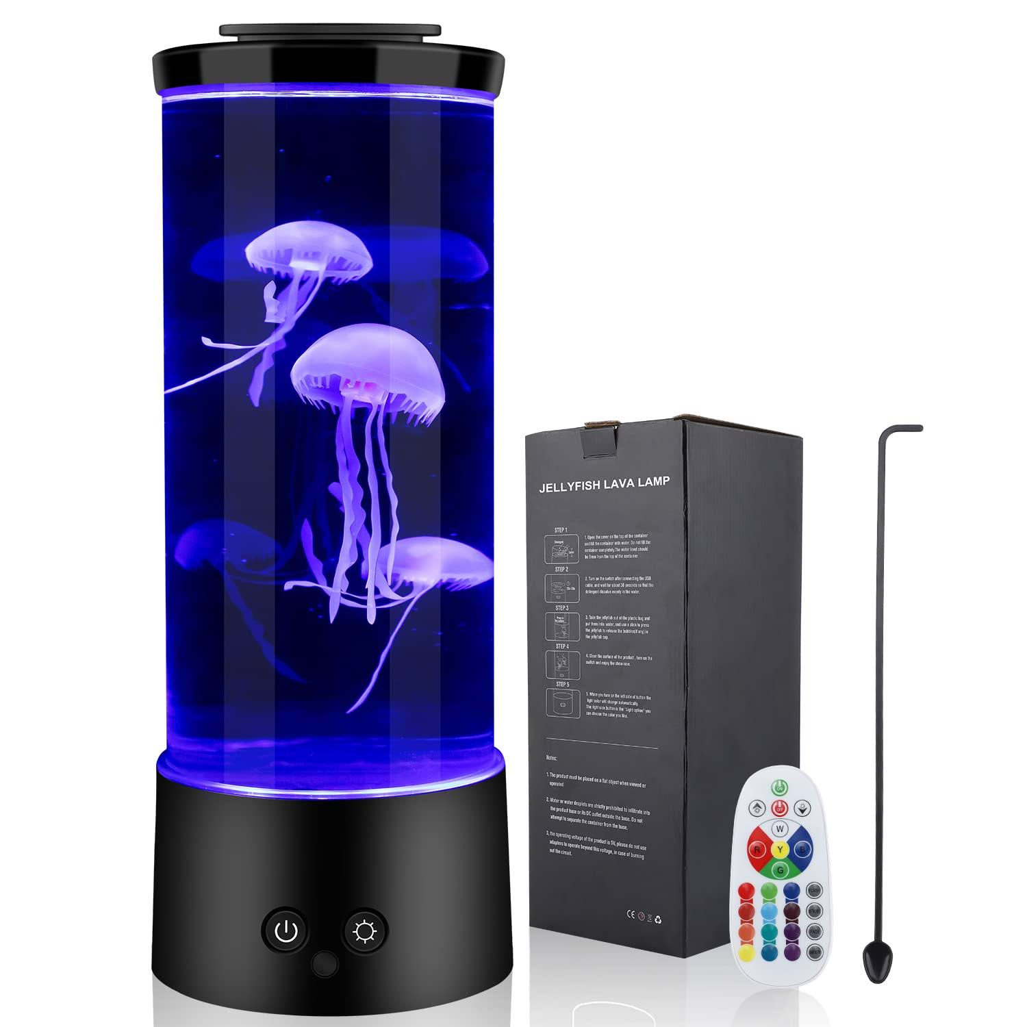 HSPauto Jellyfish Lamp,16 Color Changing Lights Jellyfish Lamp, Jellyfish Aquarium Light ,jelly Fish Light Tank Night Light, Mood Lamp,Table Lamp for