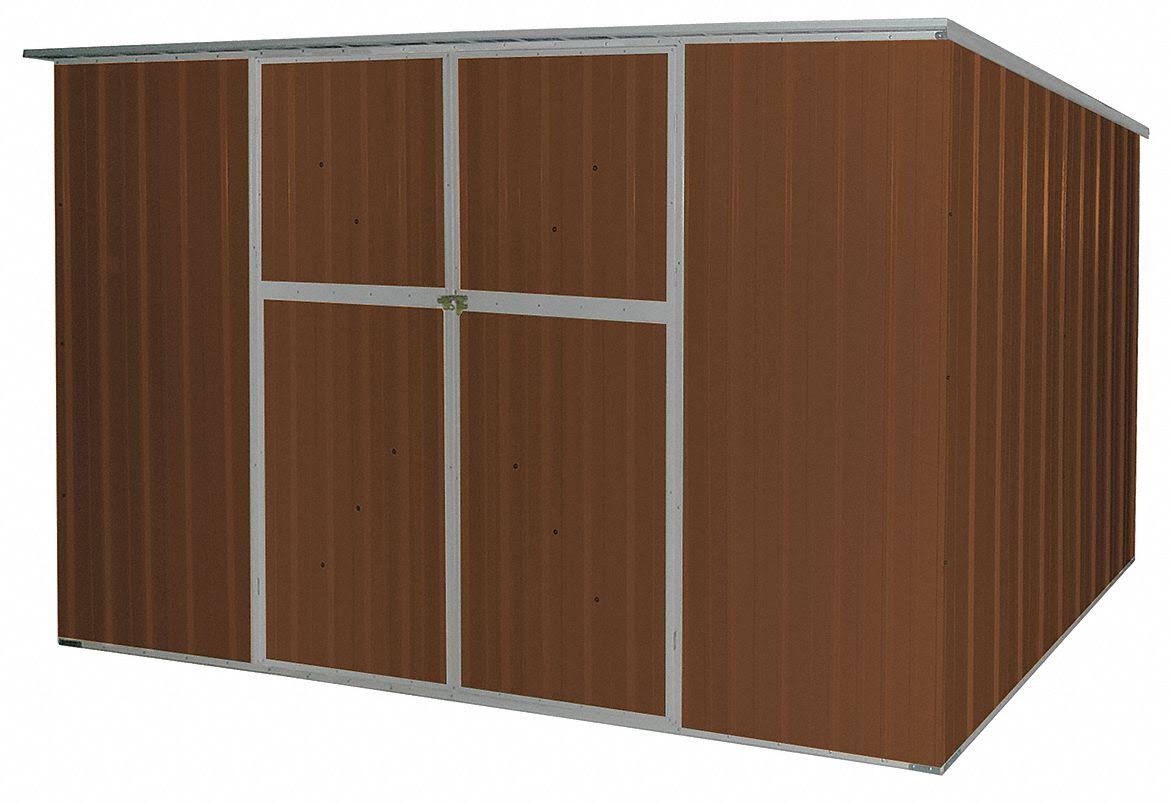 Zoro Select 13x107 342 Cu. ft. Brown Steel Vertical Outdoor Storage Shed