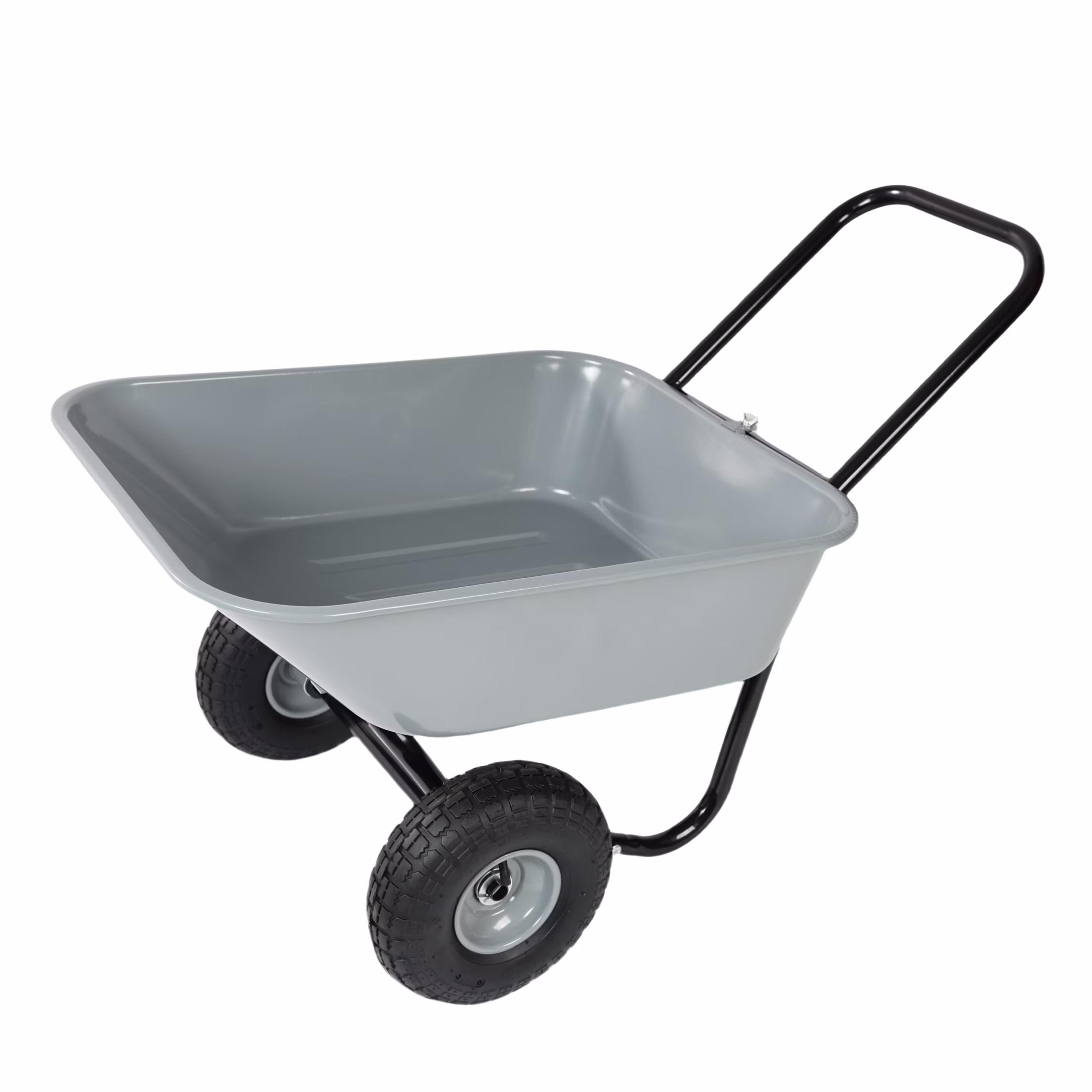 2 Wheel Wheelbarrow, Plastic and Steel Wheel Barrel, 300lbs Capacity Garden Cart for Lawn, Gardening, Construction(Yellow+Black) - Image 5