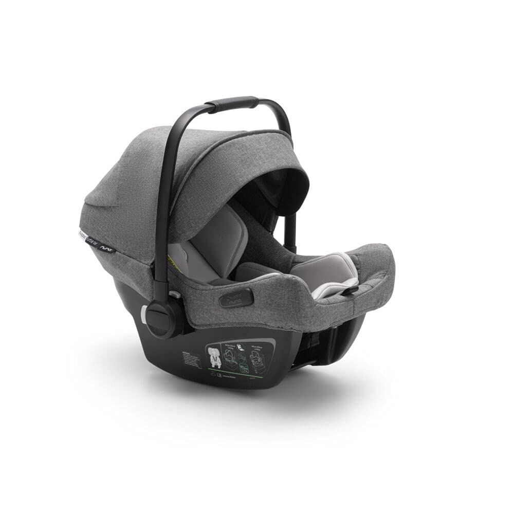 Siège auto Bugaboo Turtle Air by Nuna + base - Compatible avec les poussettes Bugaboo Fox, Lynx, Donkey Bee et Ant - Convient aux bébés de 1,8 à 14,5 kg - Siège auto léger - Noir