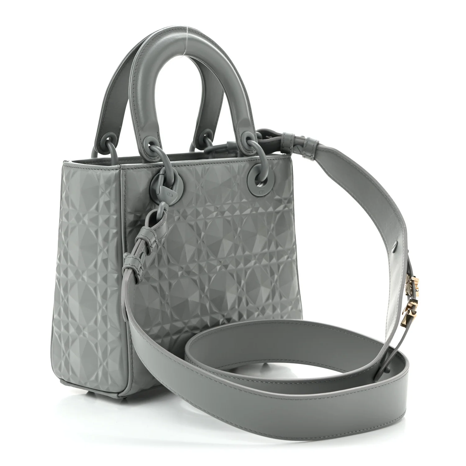 Calfskin Cannage Diamond Small My ABCDior Lady Dior  Gray