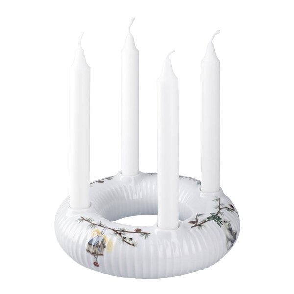 Hammershøi Christmas adventsstake 21,5 cm hvit m/dekor