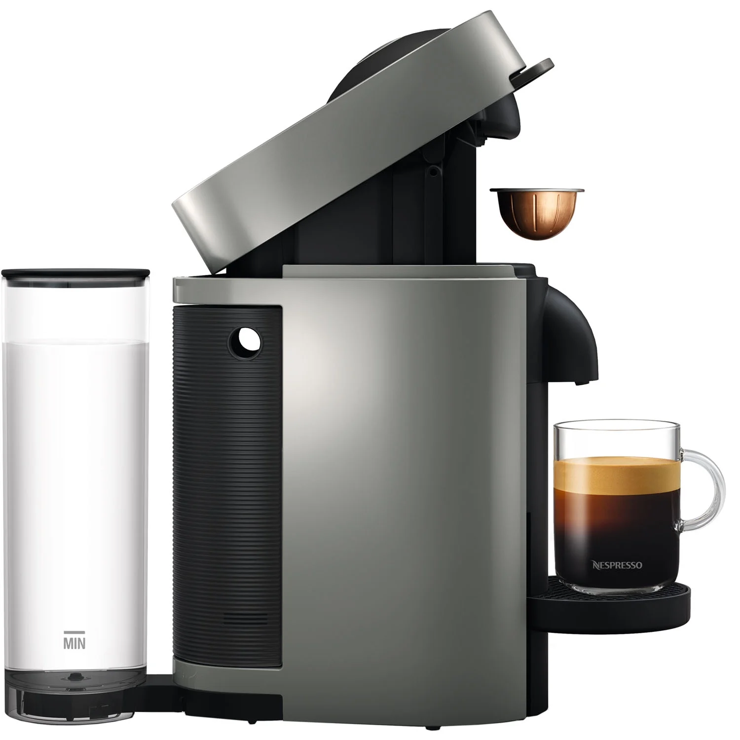 Nespresso New Vertuo Plus Coffee and Espresso Machine by De'Longhi with Aerocinno, Gray, Single - Serve Brewers