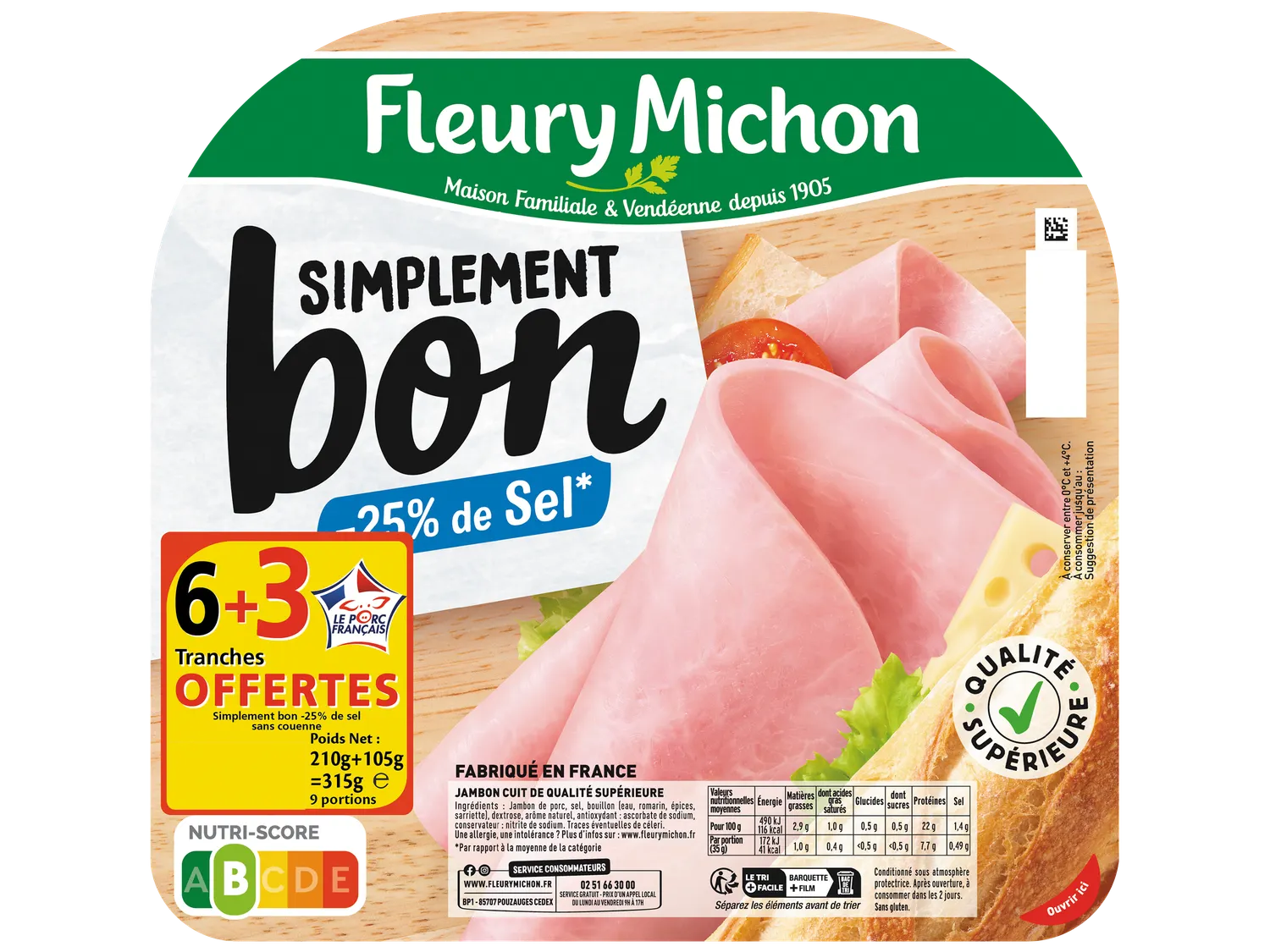 FLEURY MICHON Jambon Simplement Bon