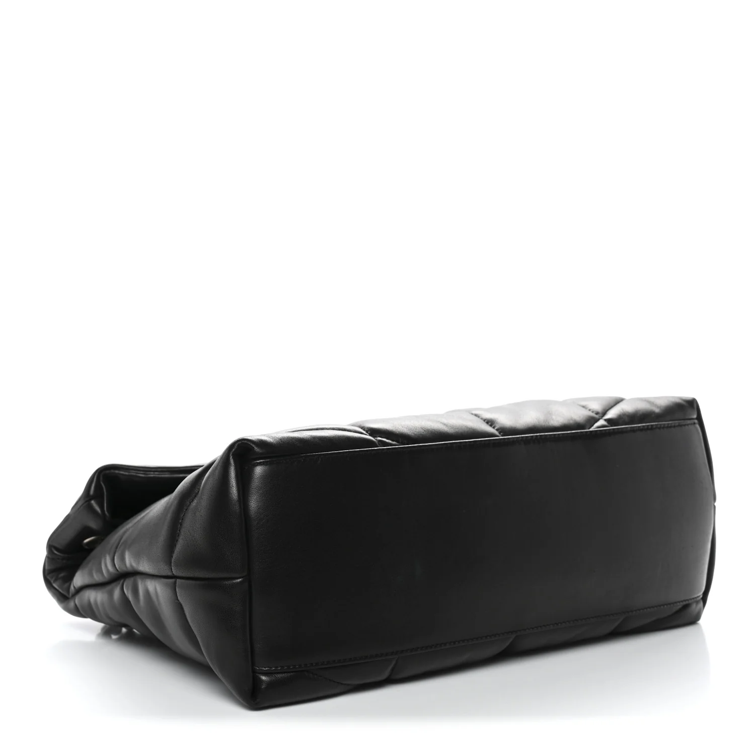 Lambskin Quilted Medium Loulou Puffer Monogram Chain Satchel Black