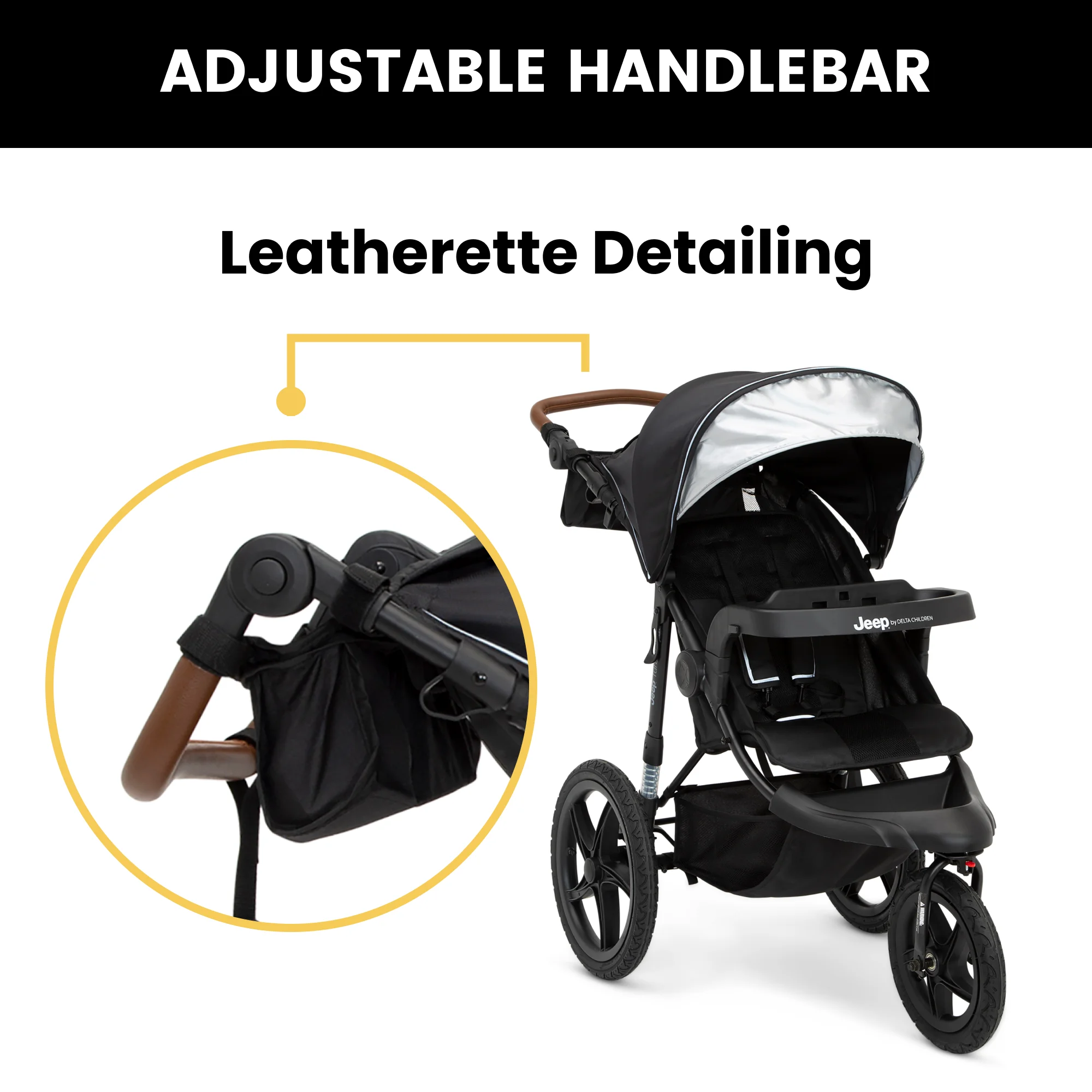 TurboGlyde Jogging Stroller, Black(Black) - Image 7